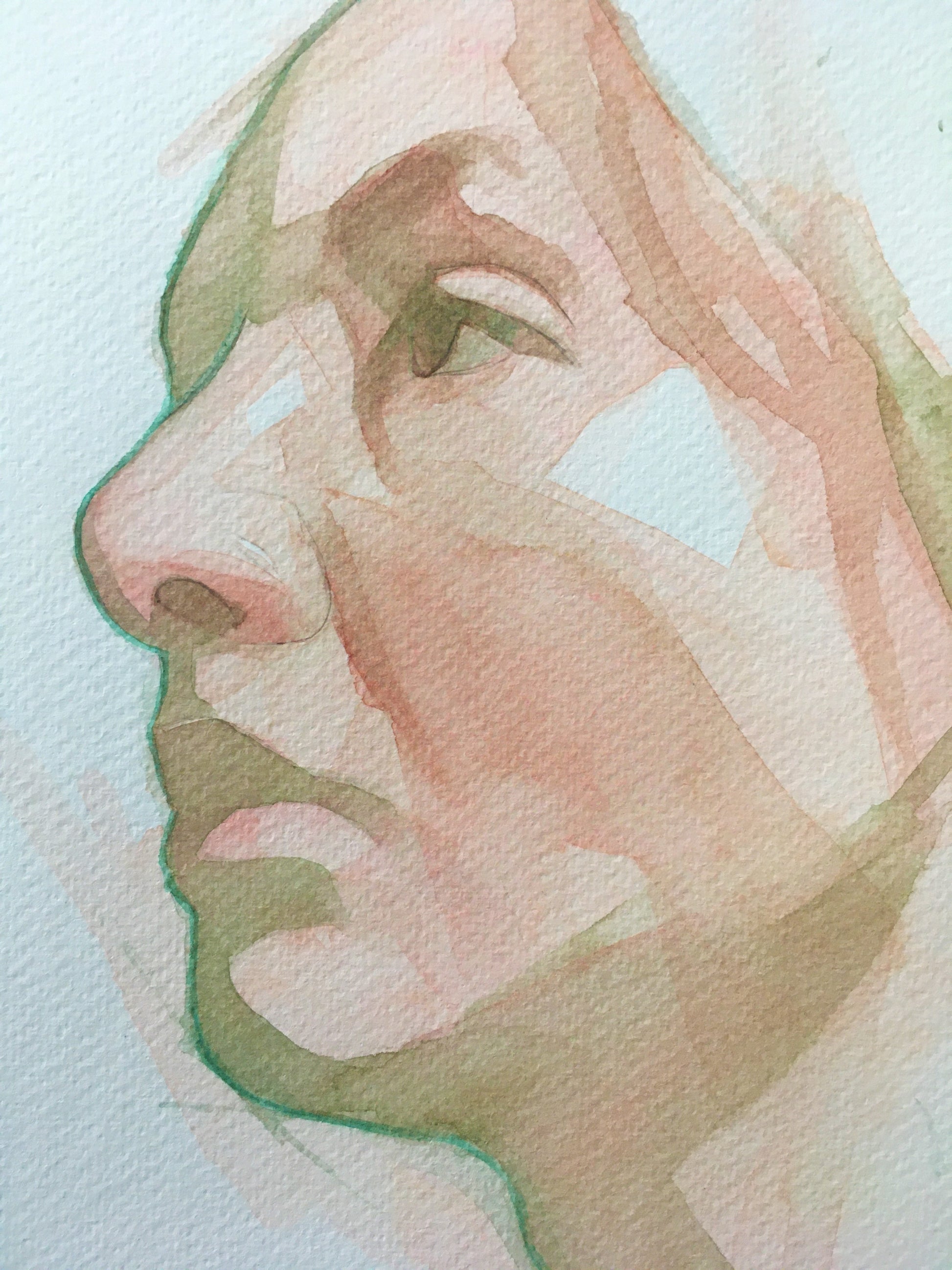 abstract watercolour portrait painting