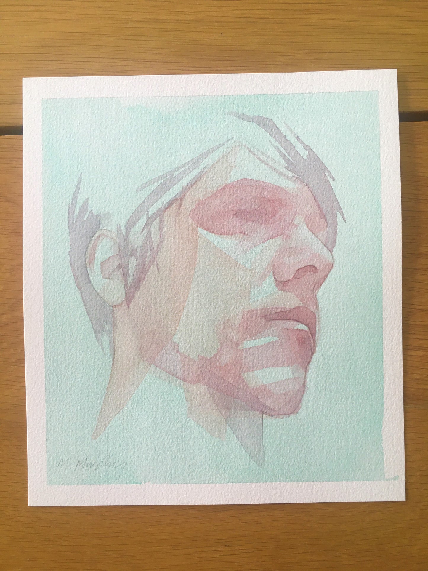 abstract watercolour portrait painting