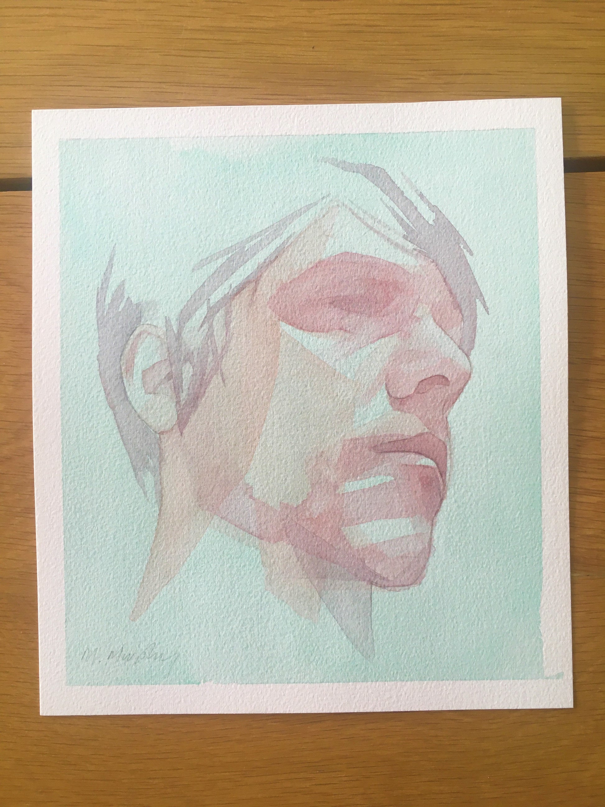 abstract watercolour portrait painting