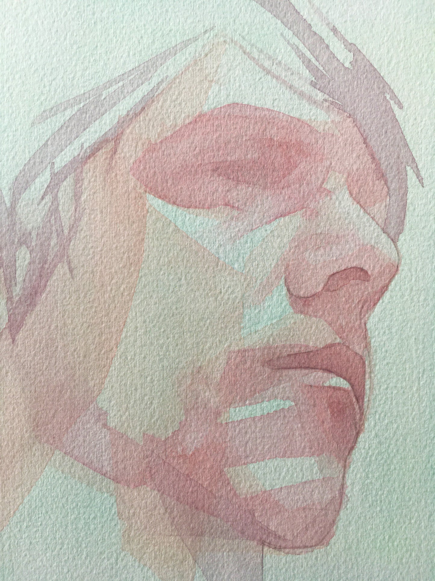 abstract watercolour portrait painting