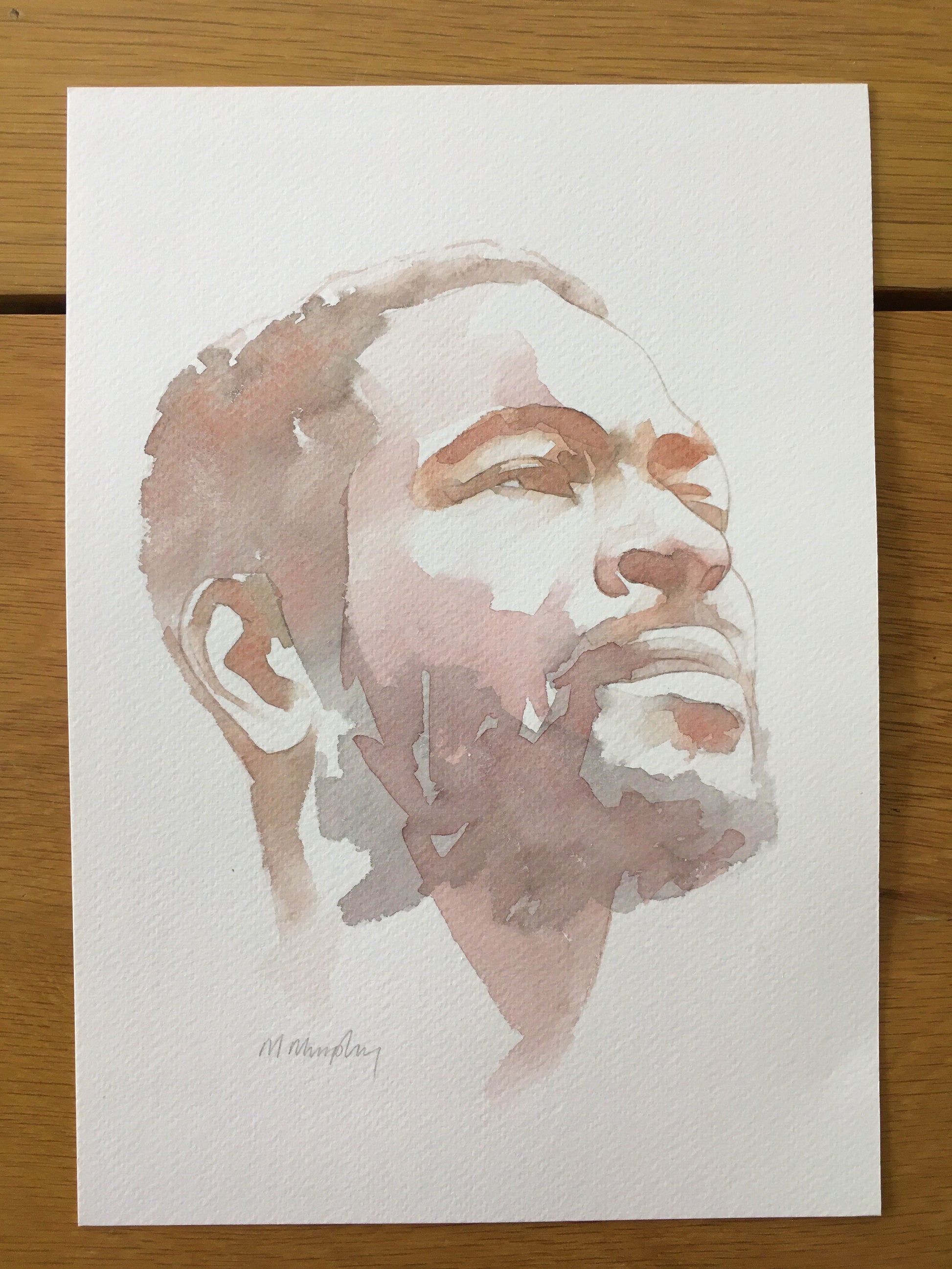 abstract watercolour portrait painting