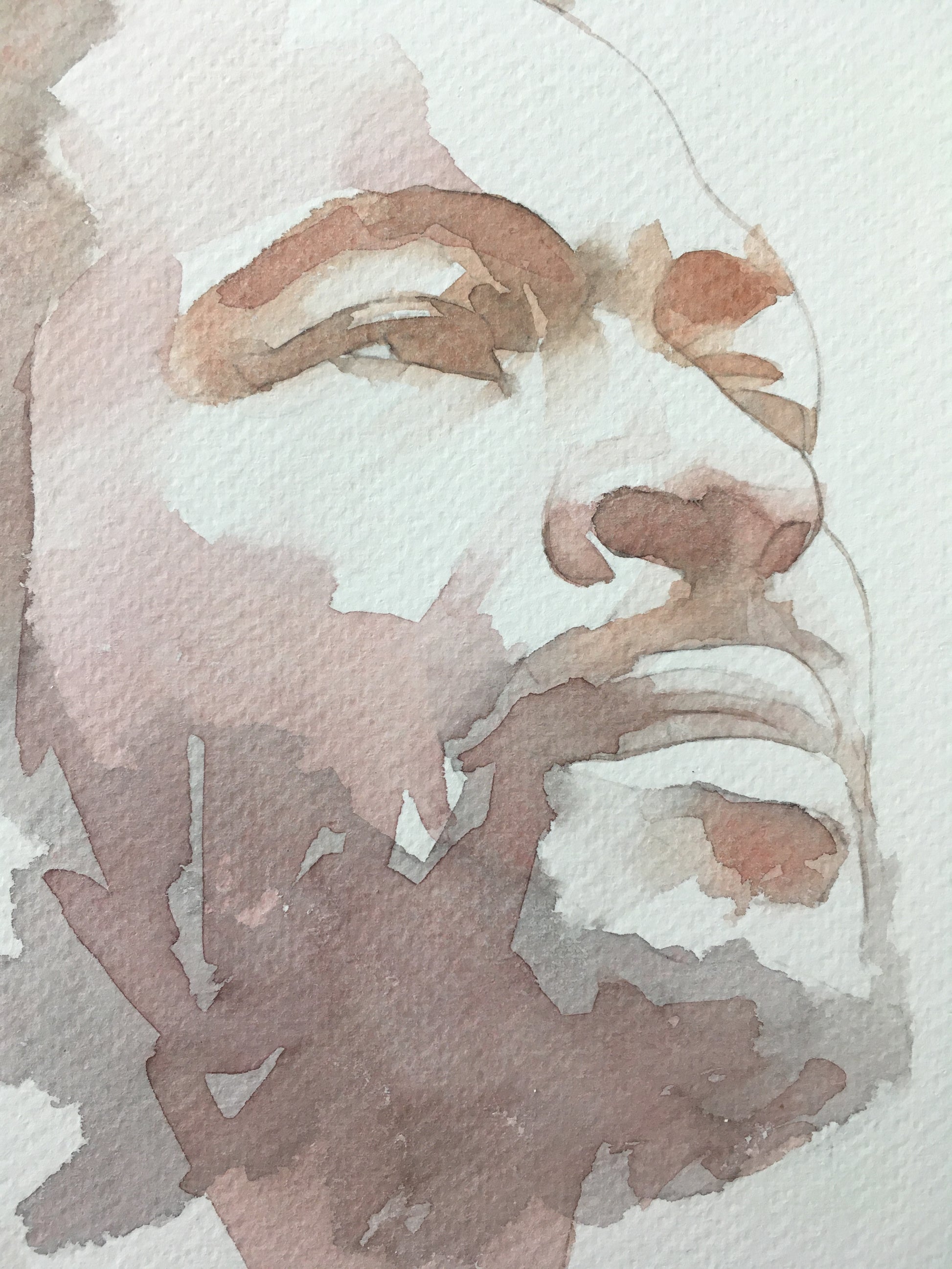 abstract watercolour portrait painting