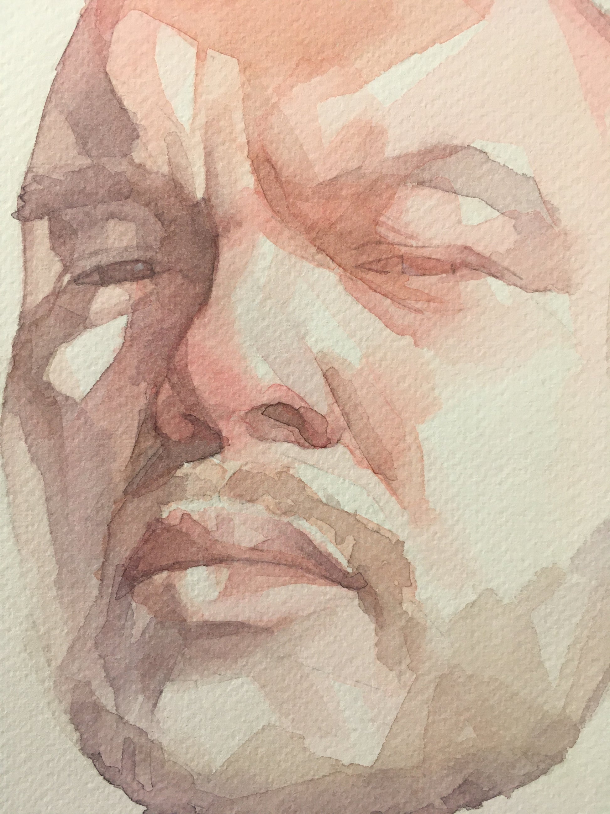 abstract watercolour portrait painting