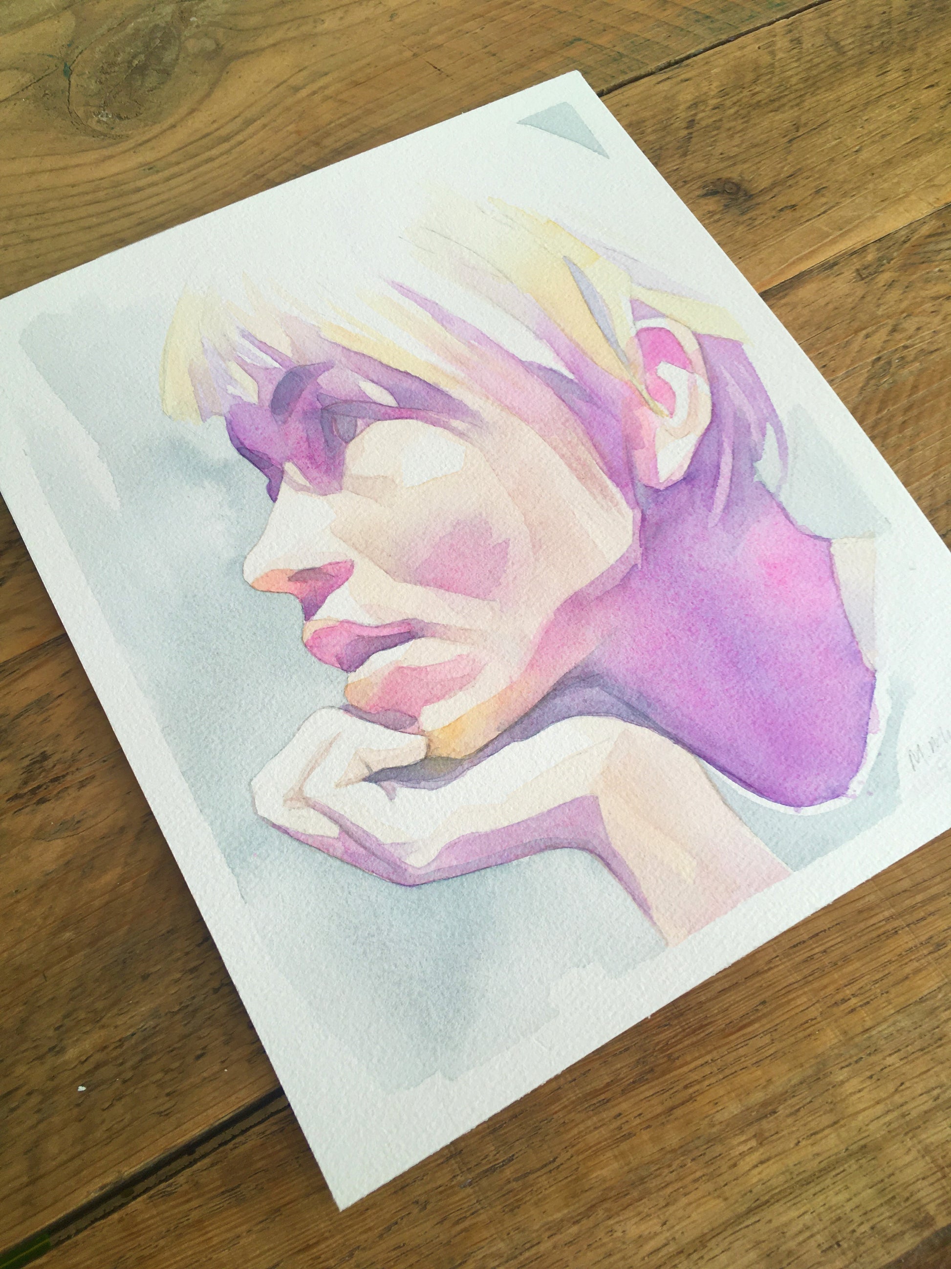 abstract watercolour portrait painting