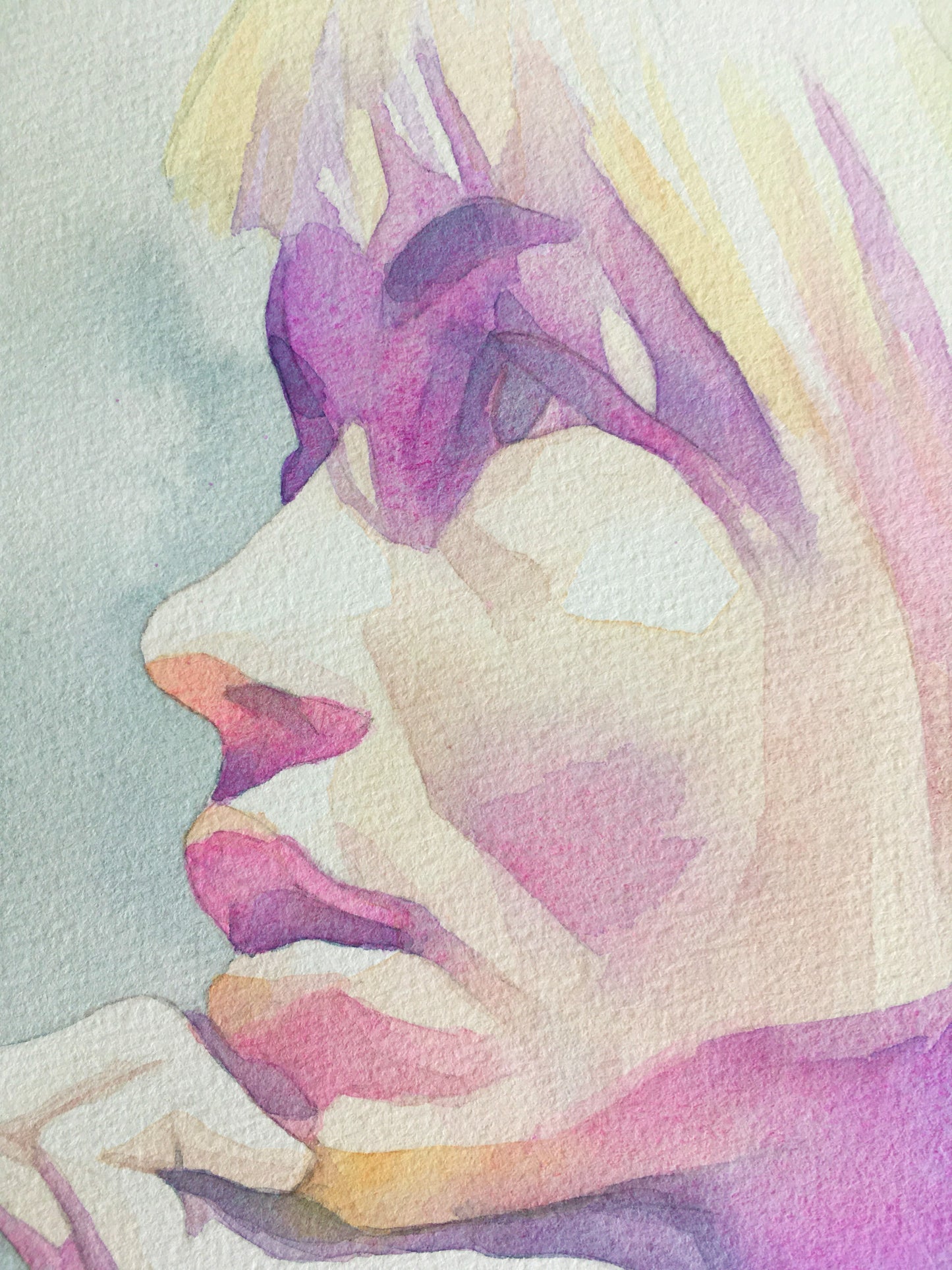 abstract watercolour portrait painting