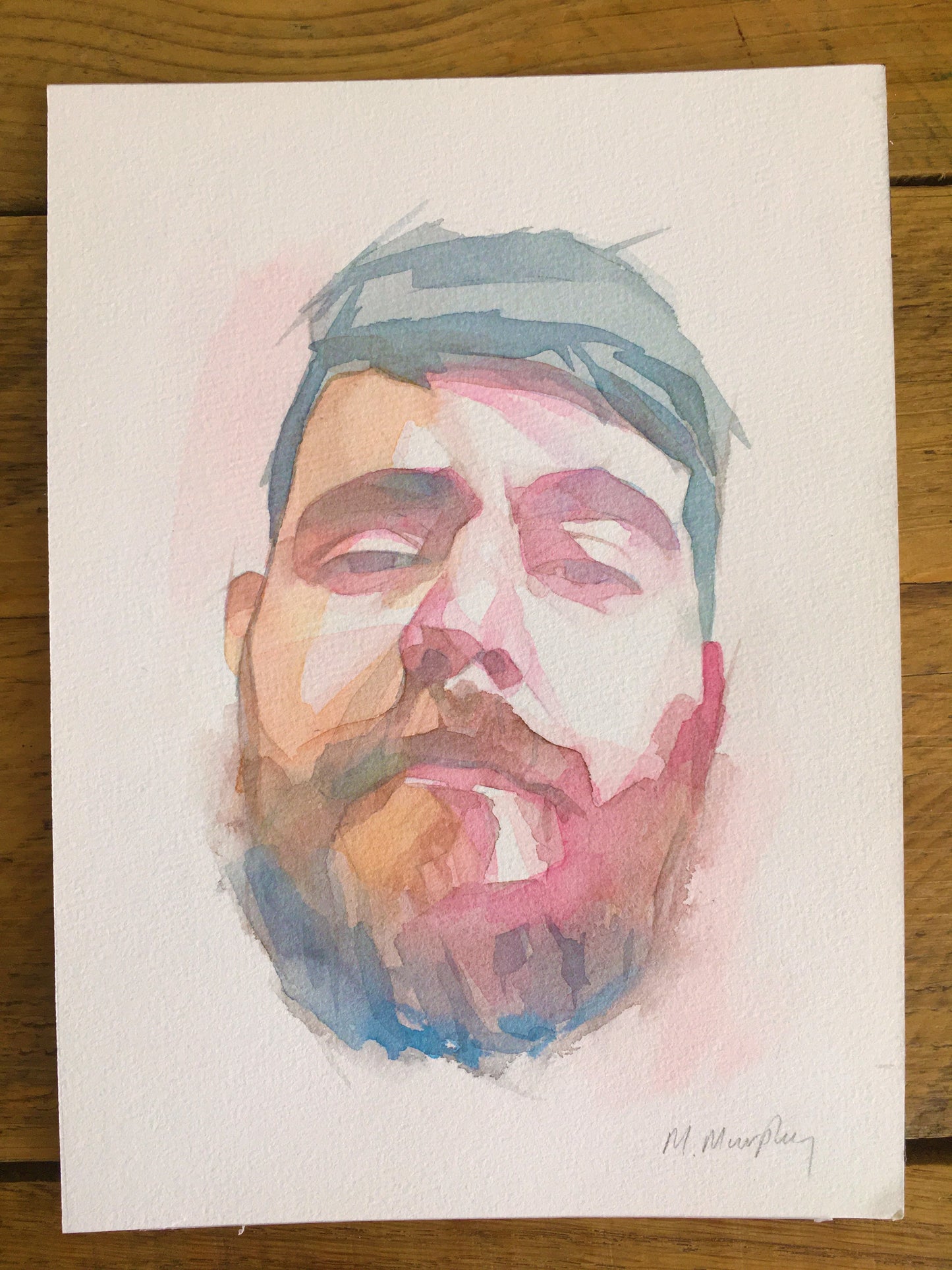 abstract watercolour portrait painting