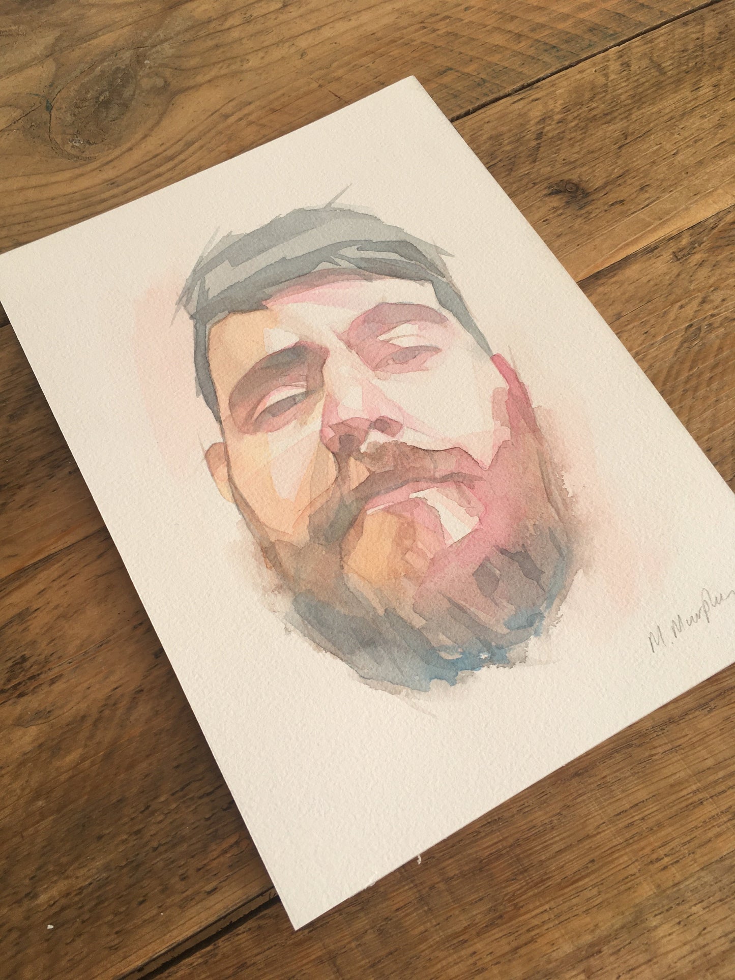 abstract watercolour portrait painting