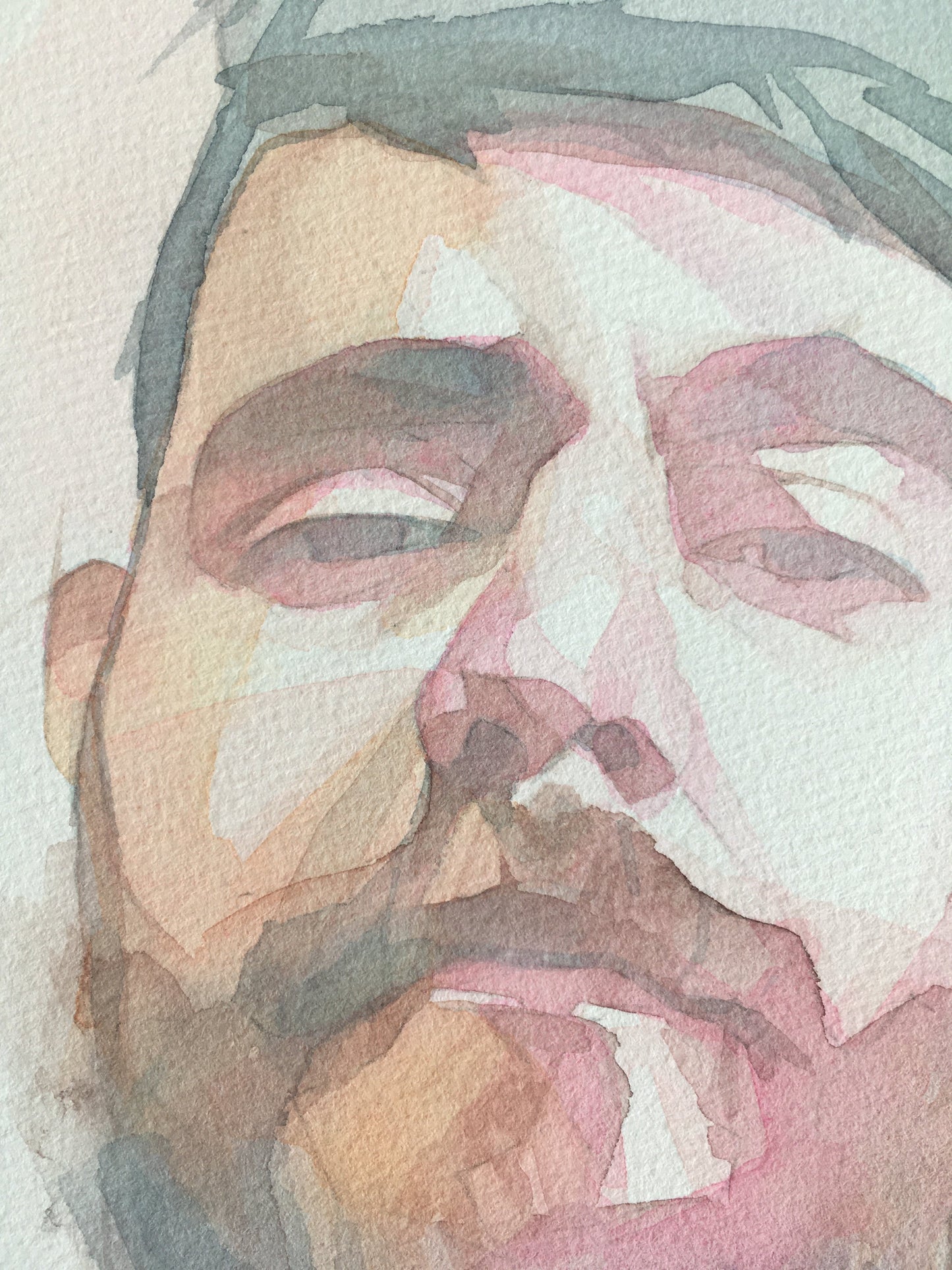 ‘Ale' original watercolour abstract portrait painting