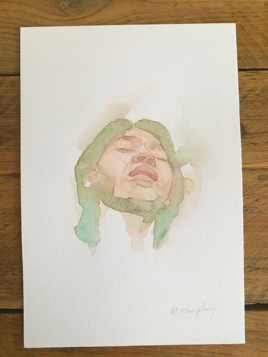 abstract watercolour portrait painting