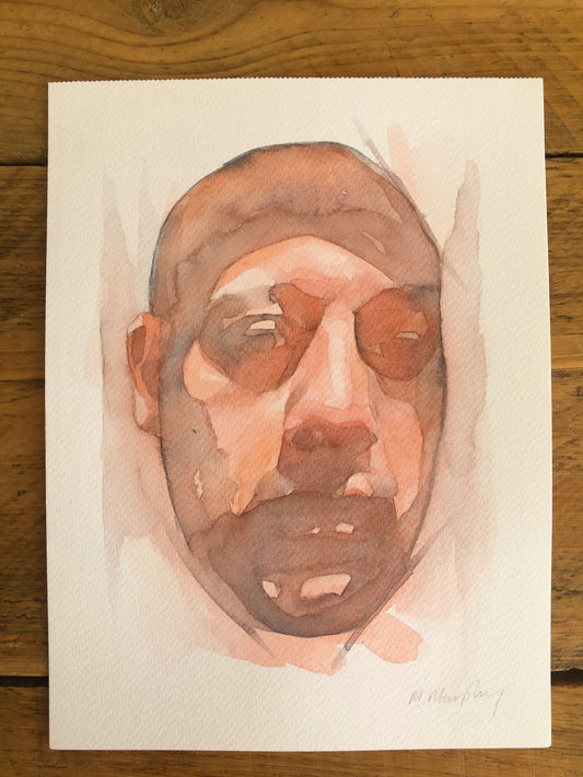 abstract watercolour portrait painting