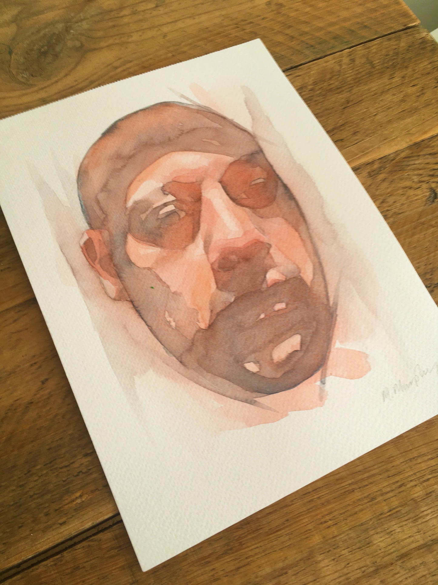 abstract watercolour portrait painting