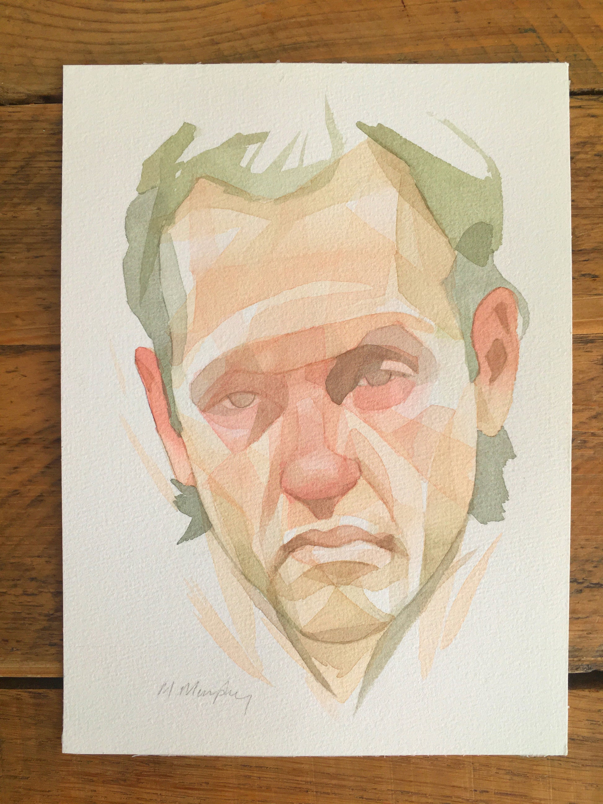 abstract watercolour portrait painting