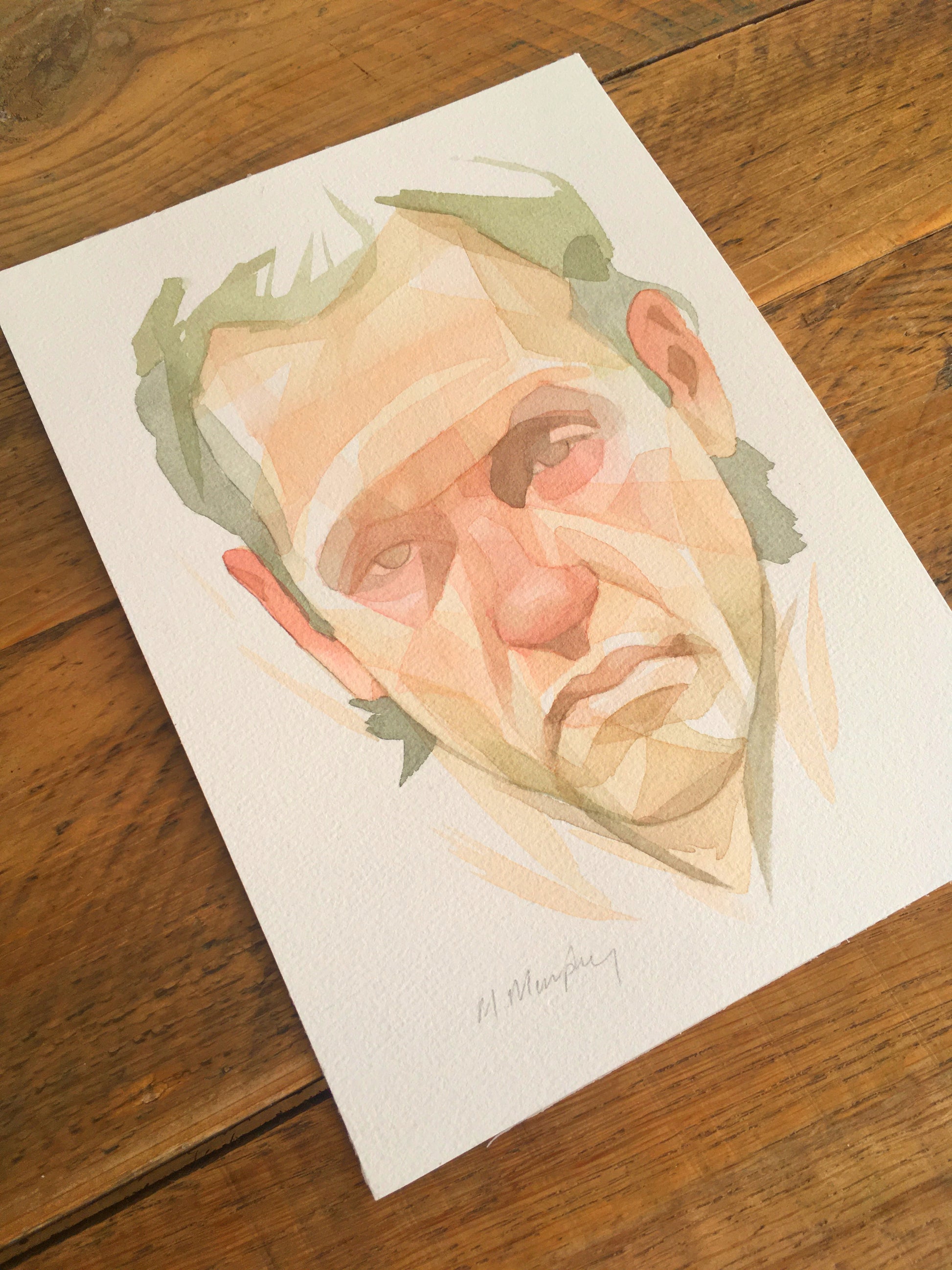 abstract watercolour portrait painting