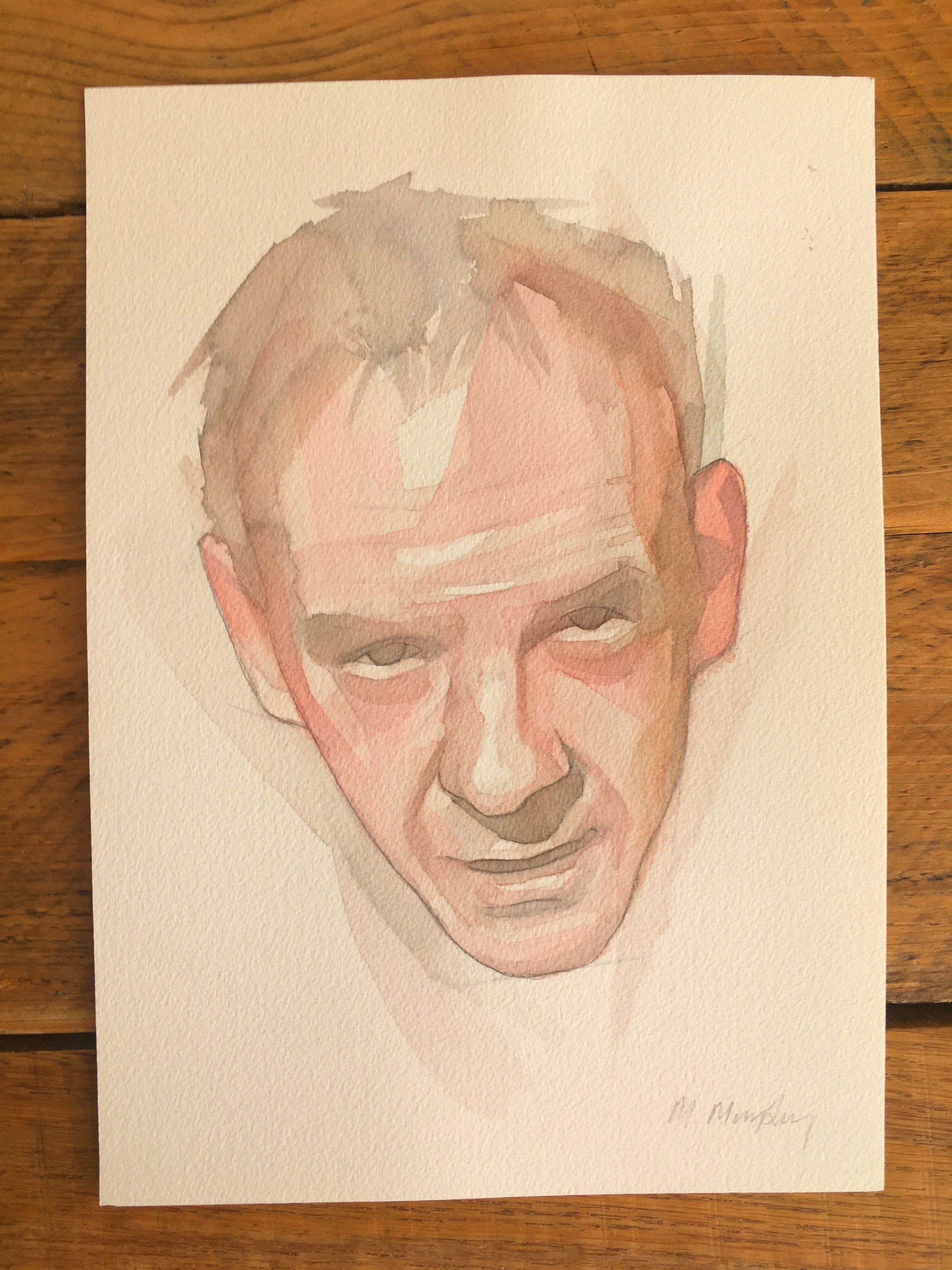 abstract watercolour portrait painting