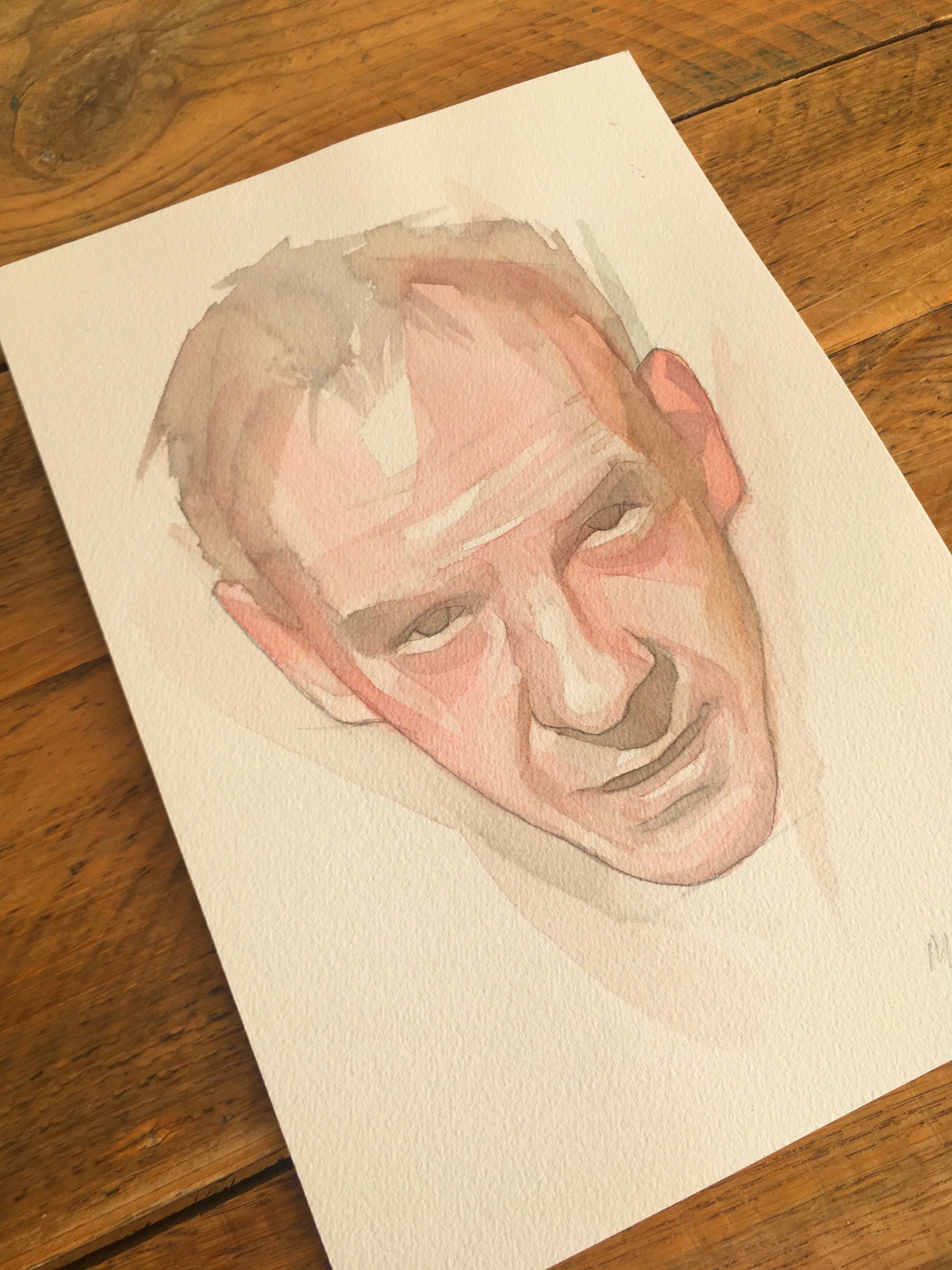 abstract watercolour portrait painting