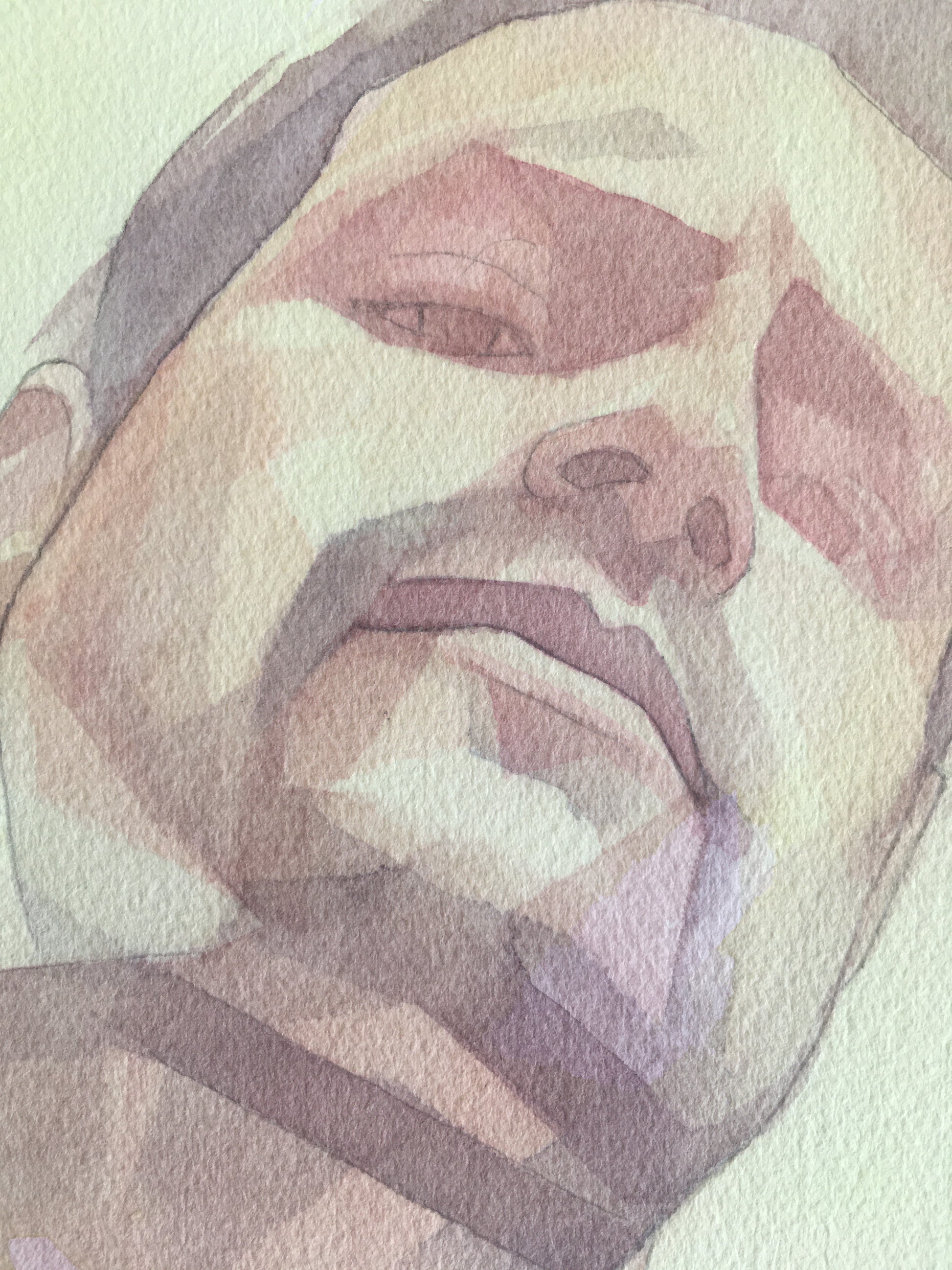 abstract watercolour portrait painting