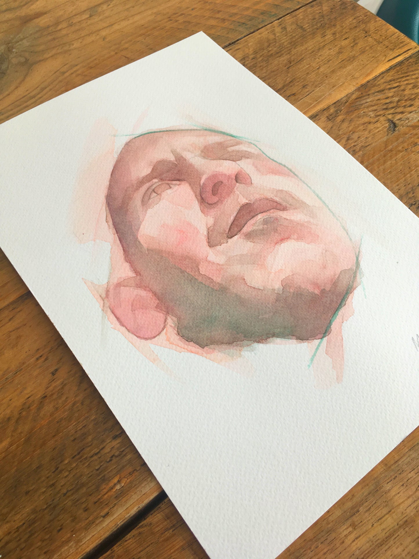 abstract watercolour portrait painting