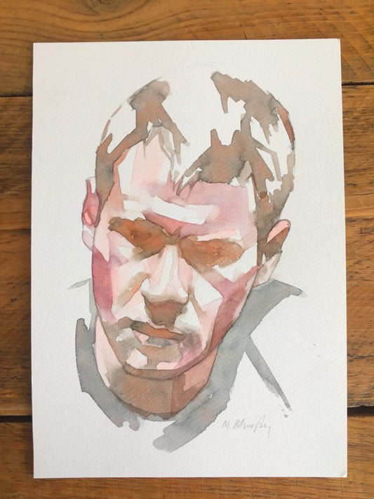 abstract watercolour portrait painting