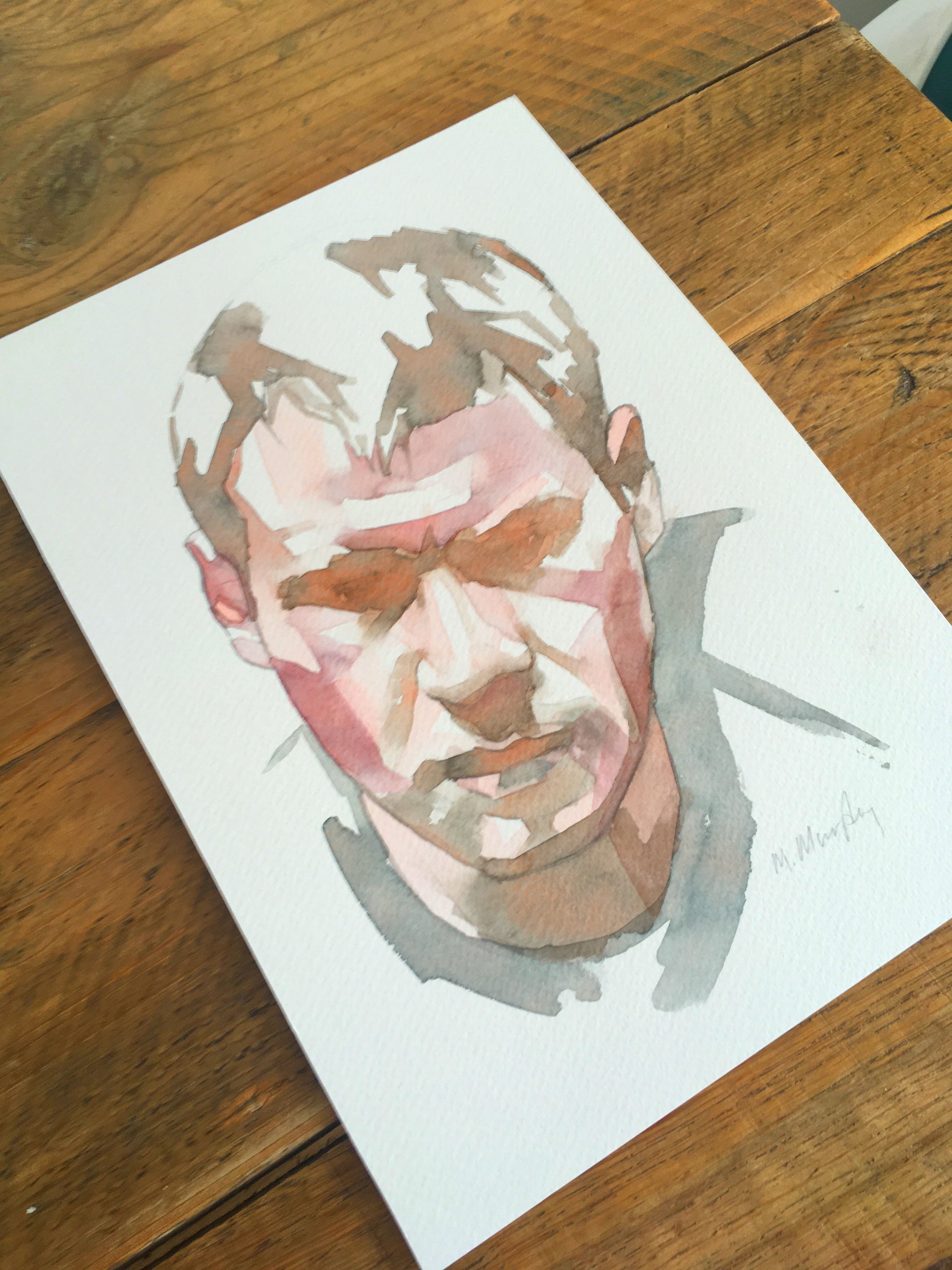 abstract watercolour portrait painting