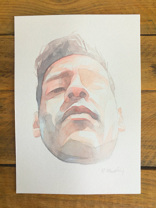 abstract watercolour portrait painting