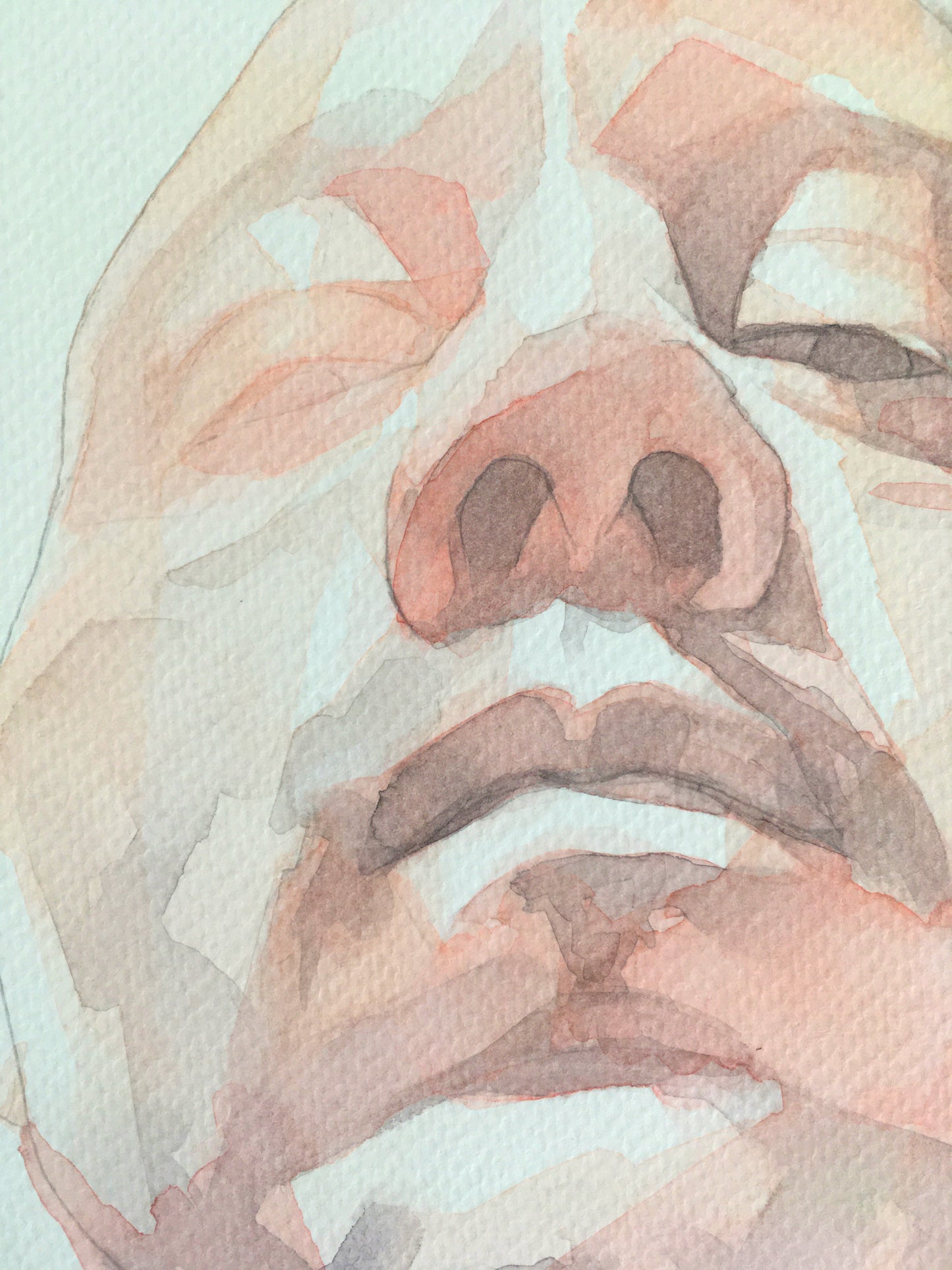 abstract watercolour portrait painting