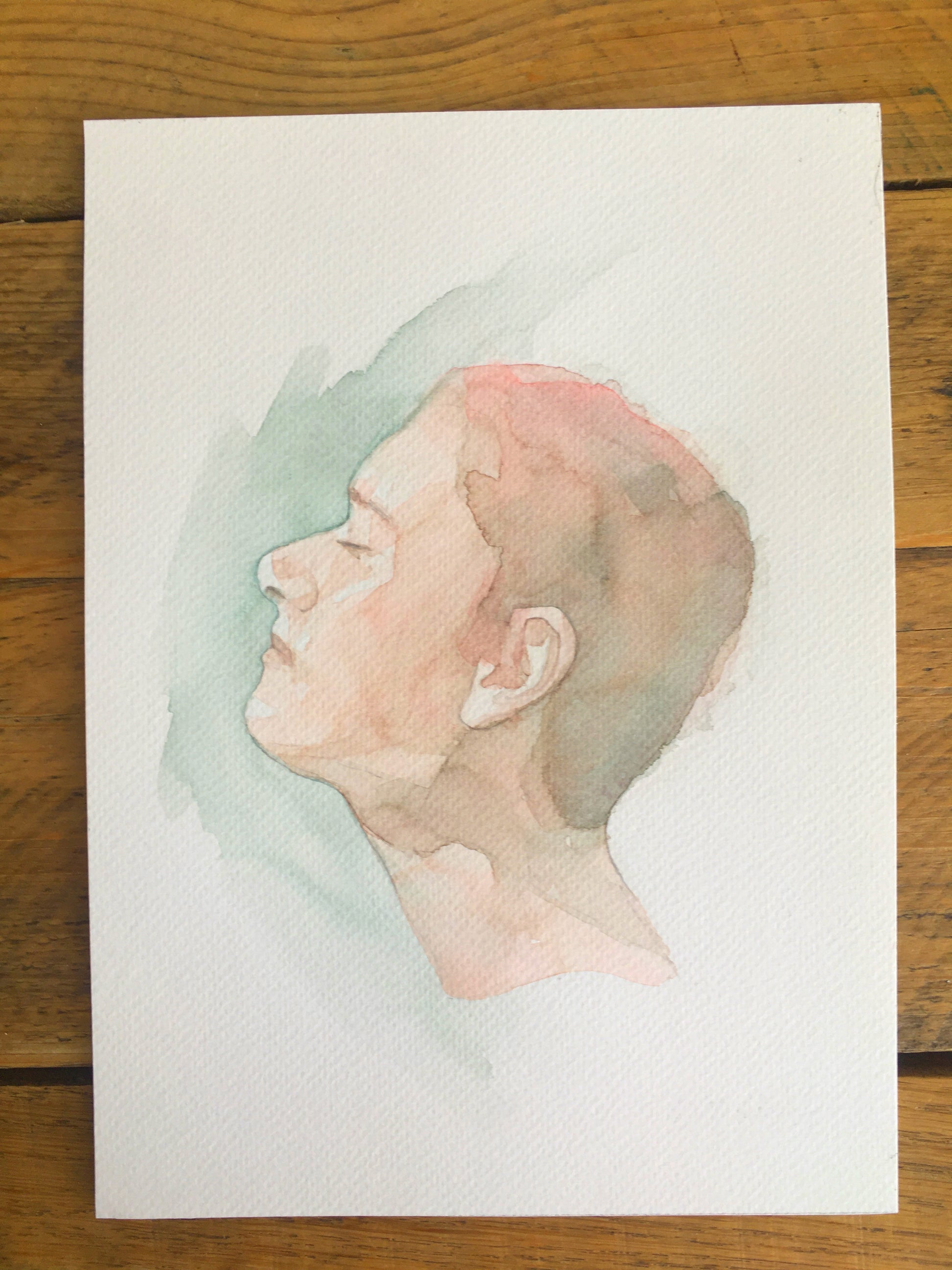 abstract watercolour portrait painting