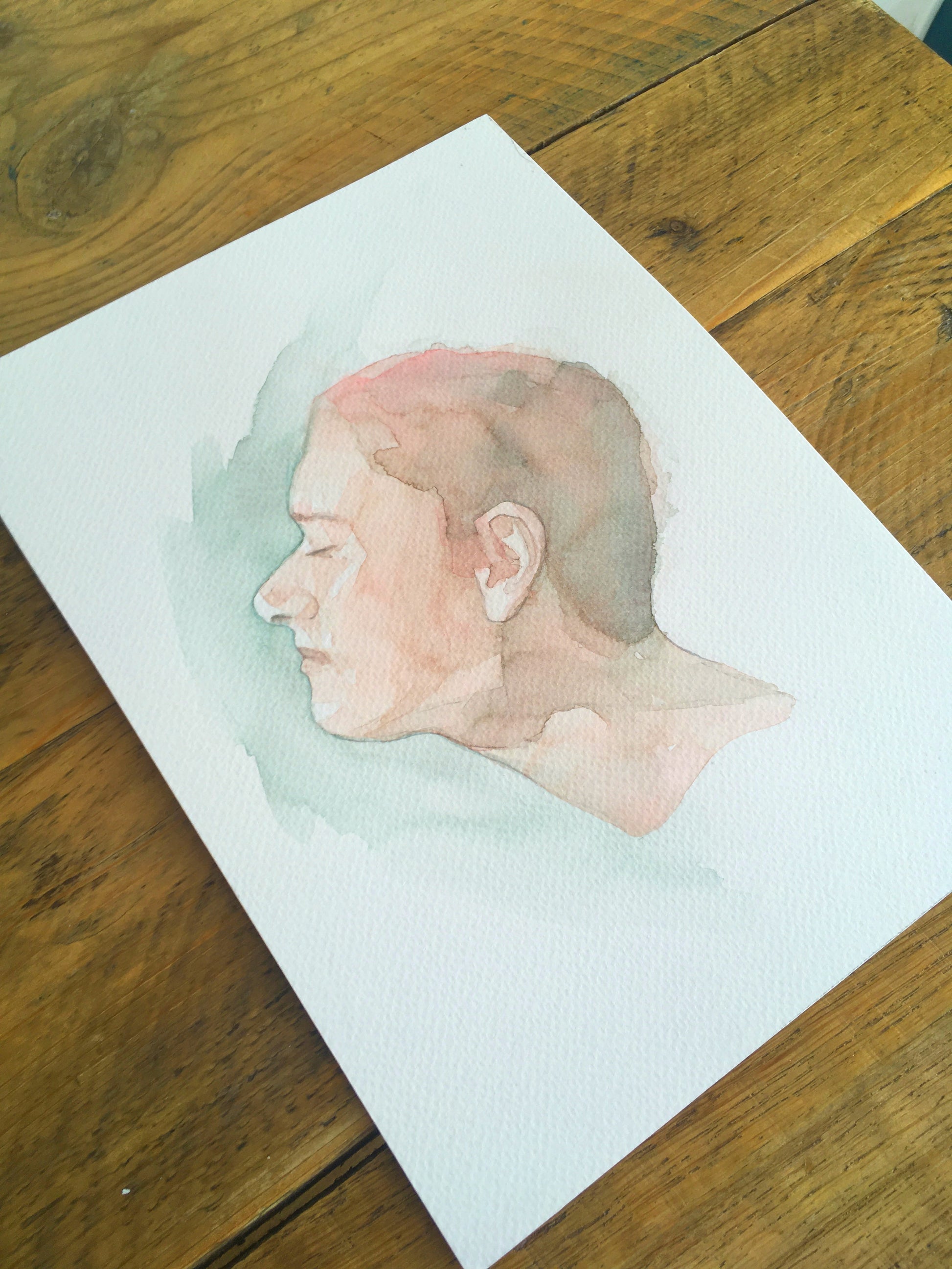 abstract watercolour portrait painting