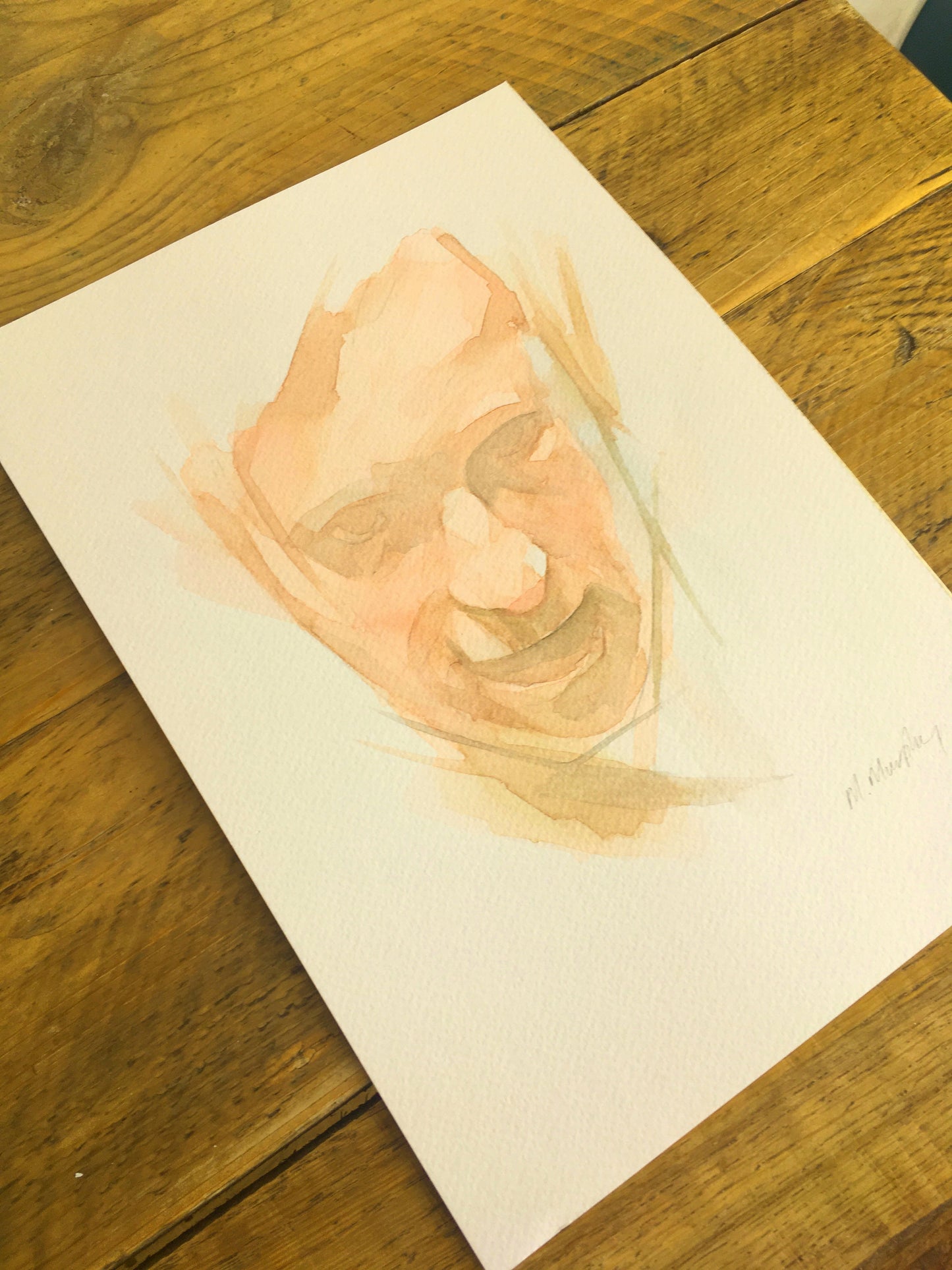 abstract watercolour portrait painting