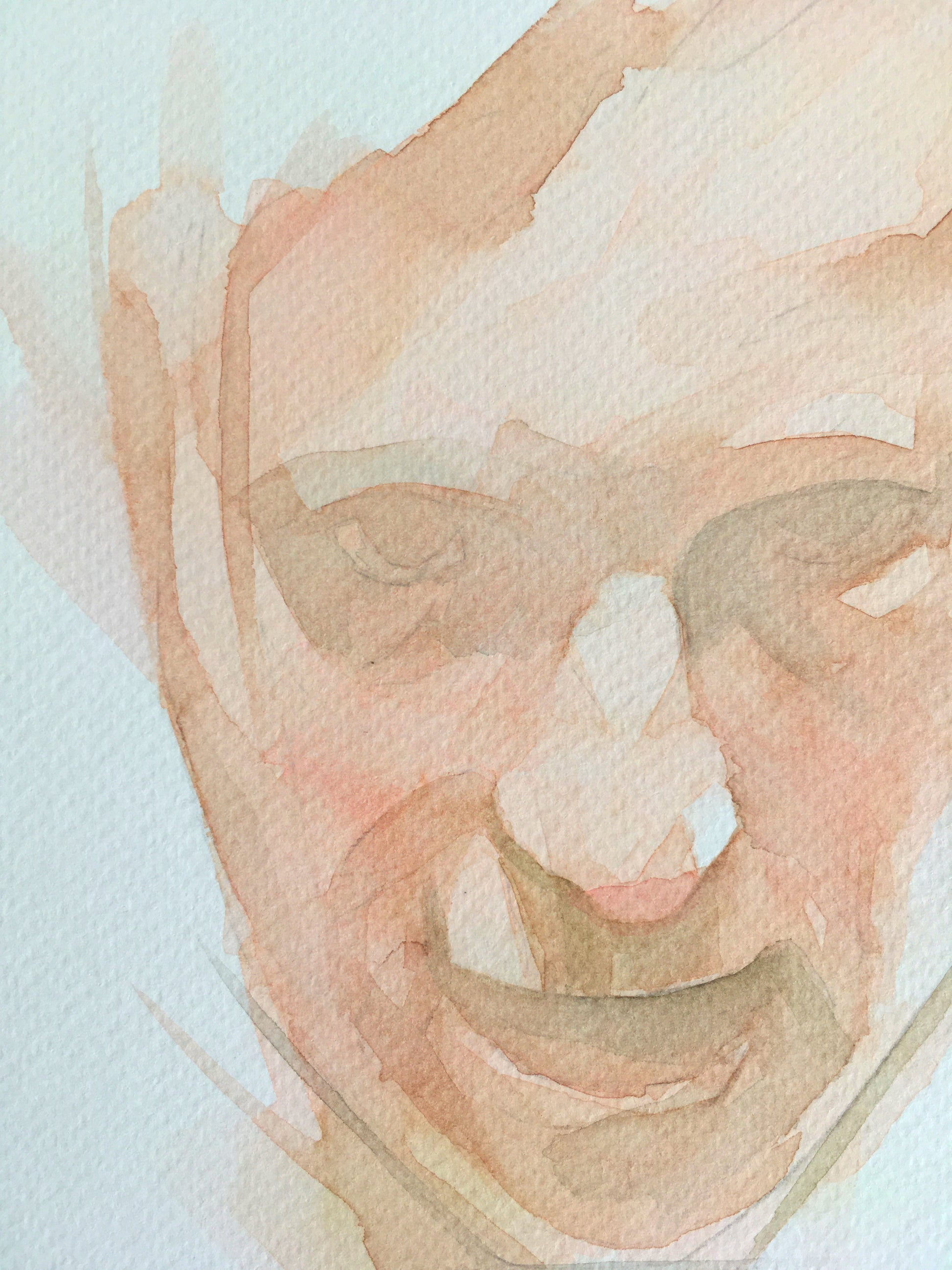 abstract watercolour portrait painting