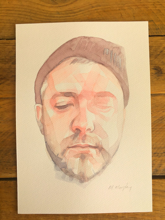 abstract watercolour portrait painting