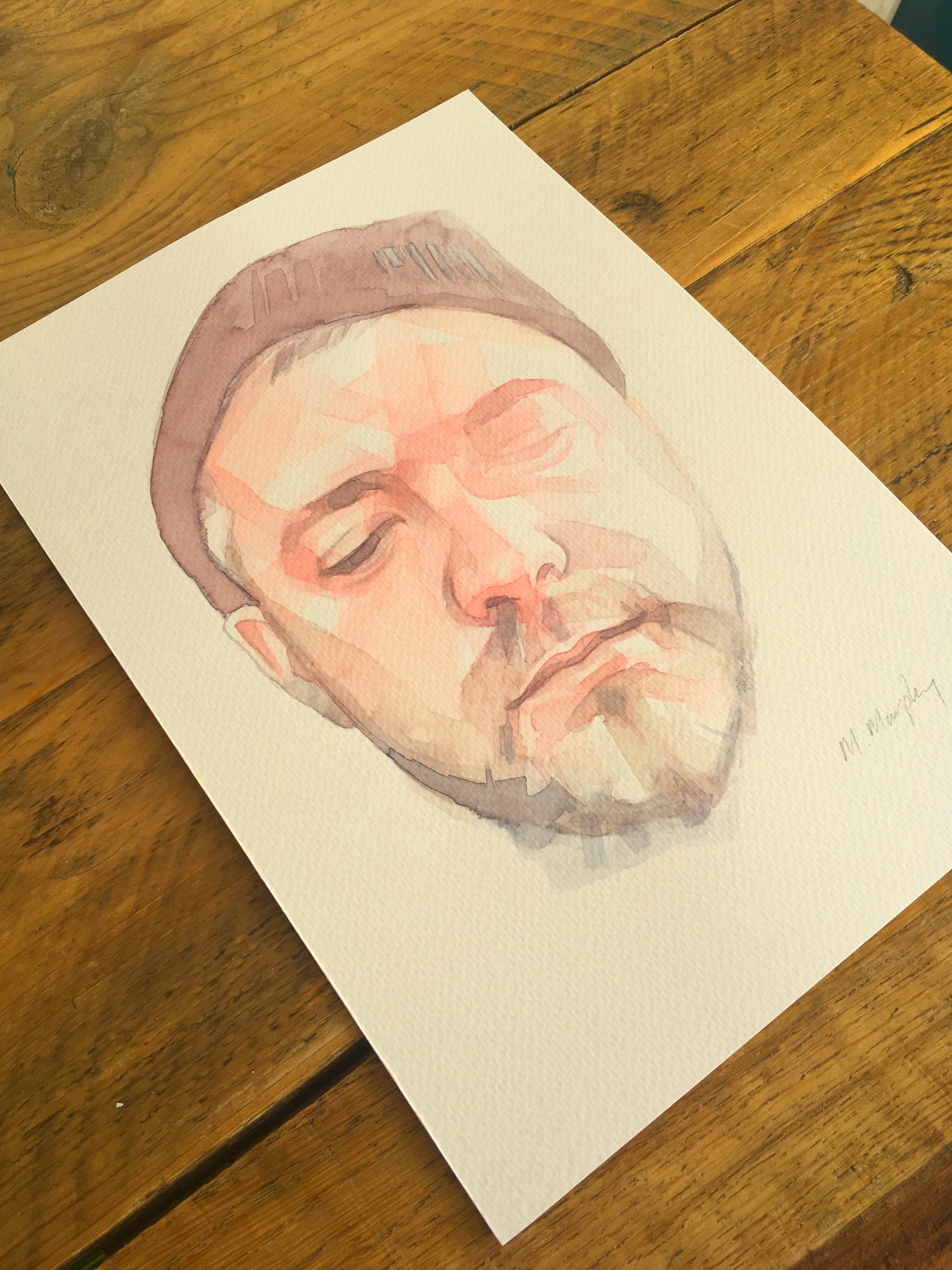 abstract watercolour portrait painting