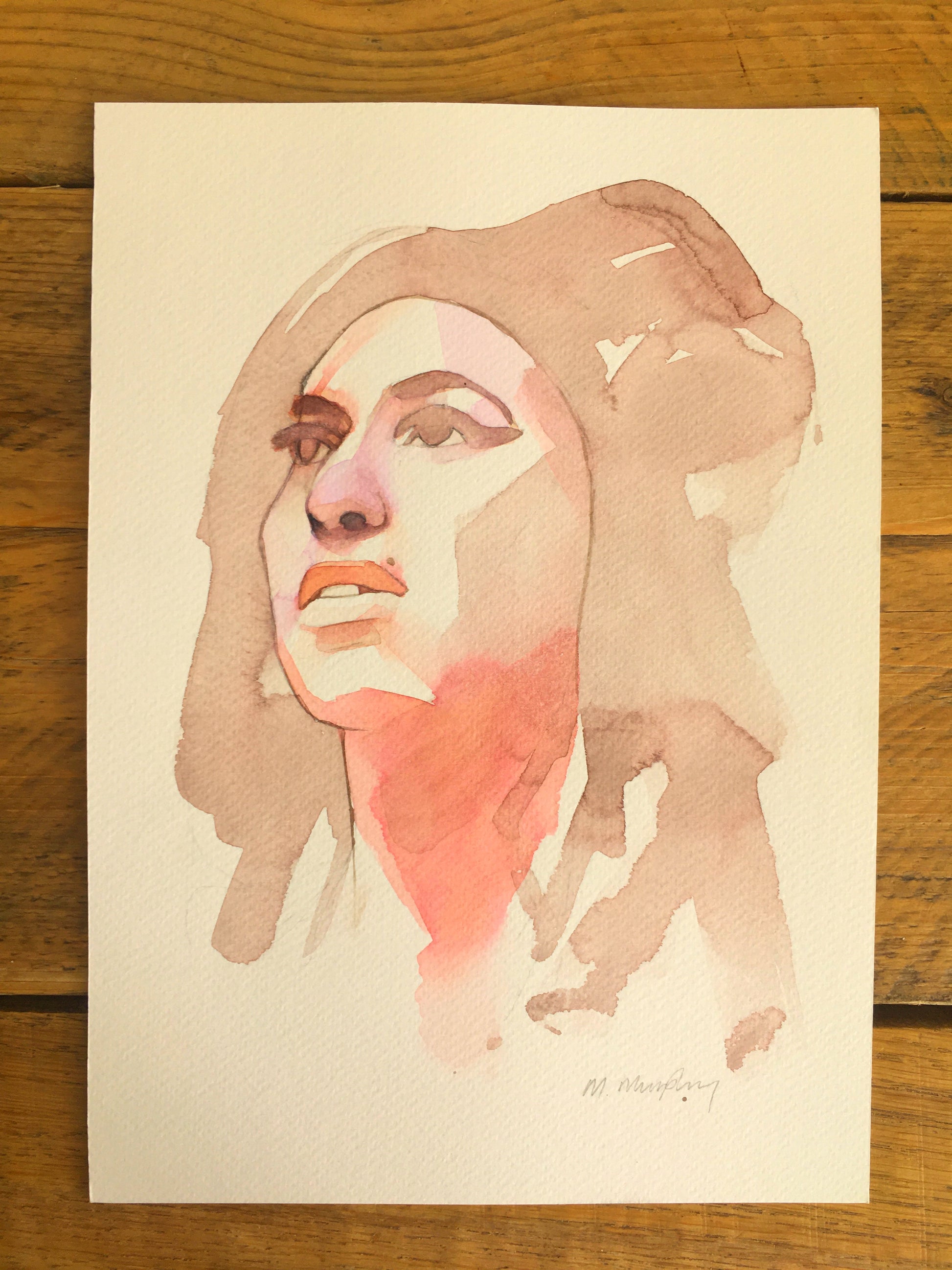 abstract watercolour portrait painting