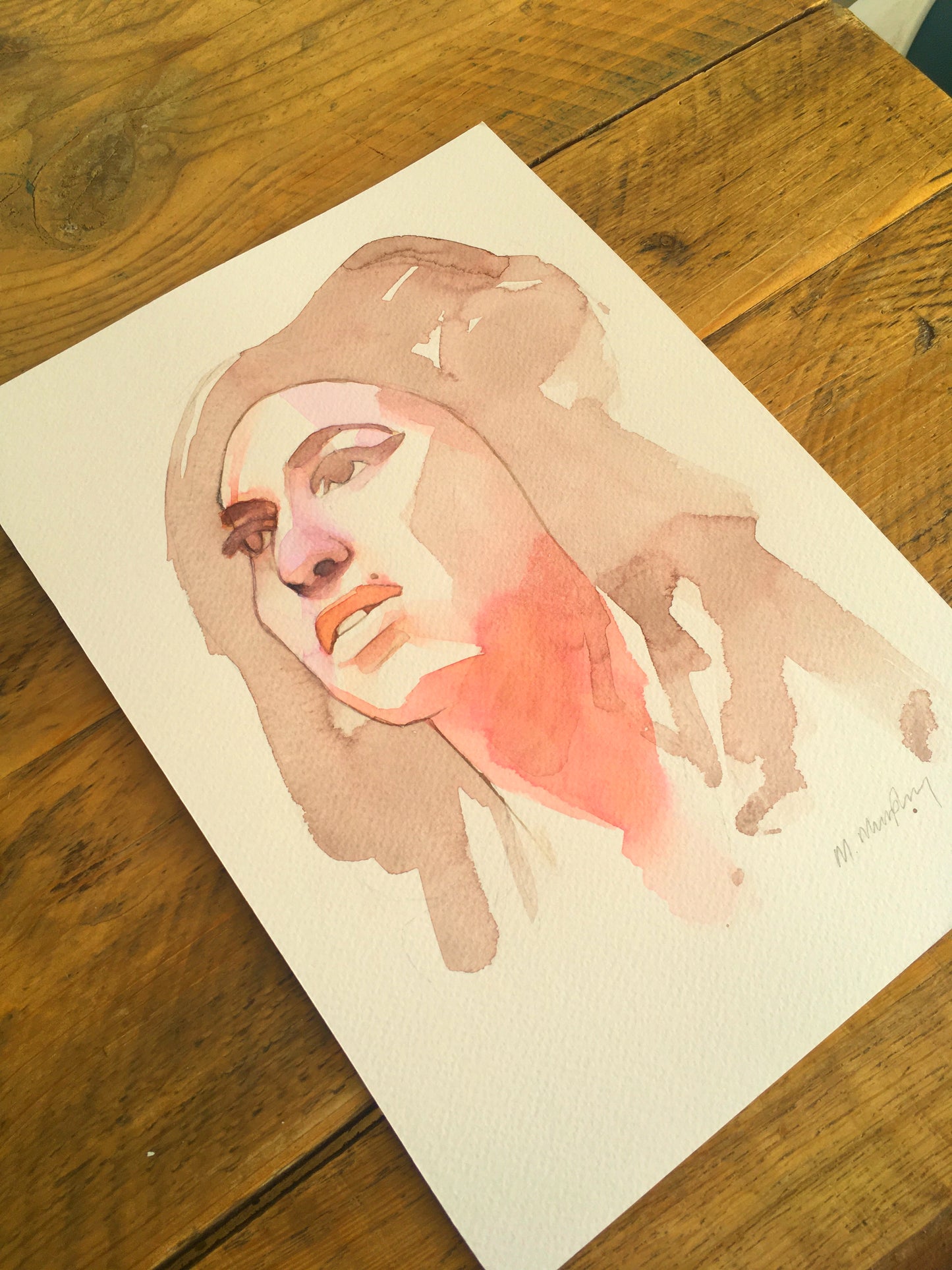 abstract watercolour portrait painting