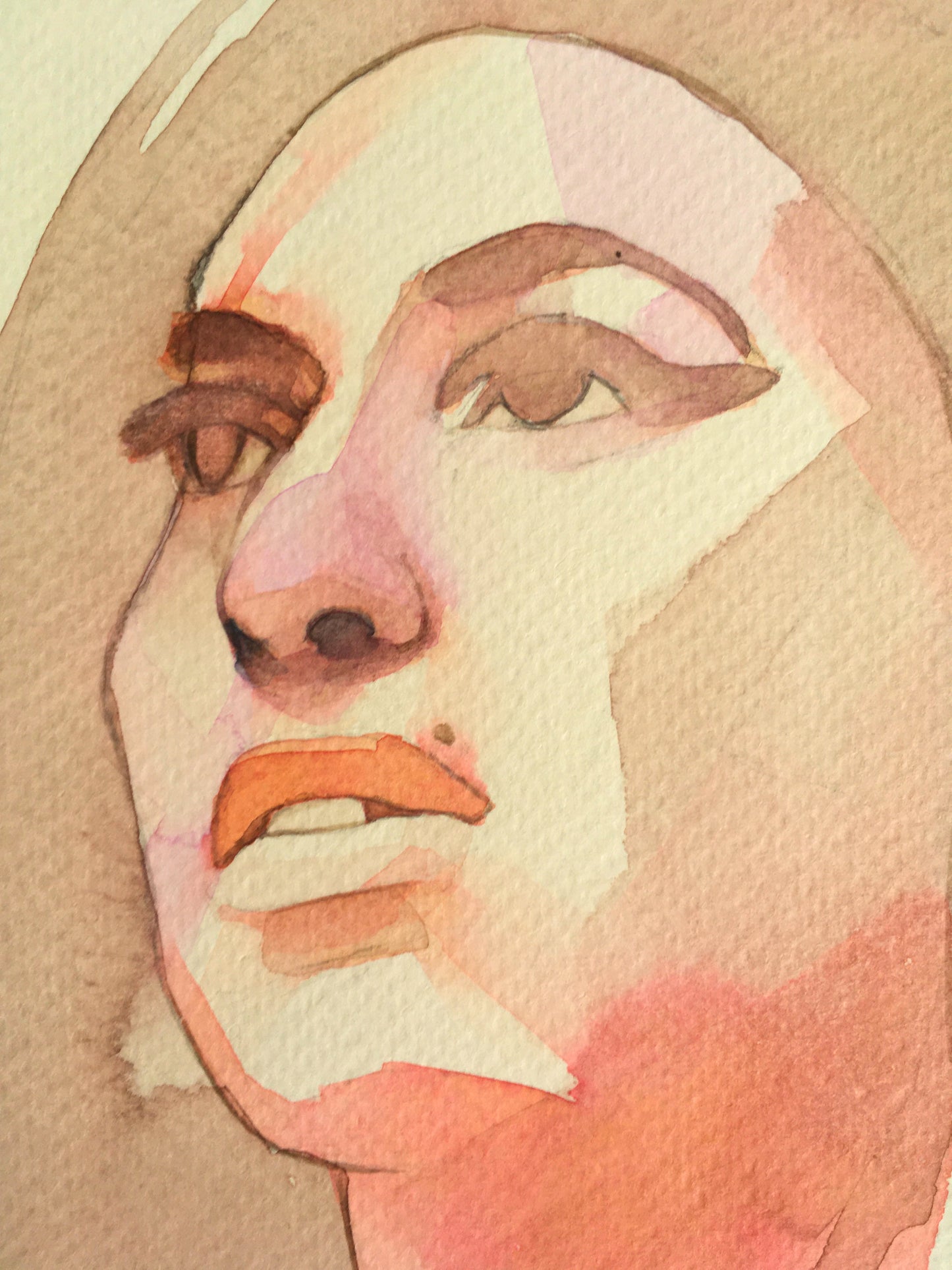 abstract watercolour portrait painting