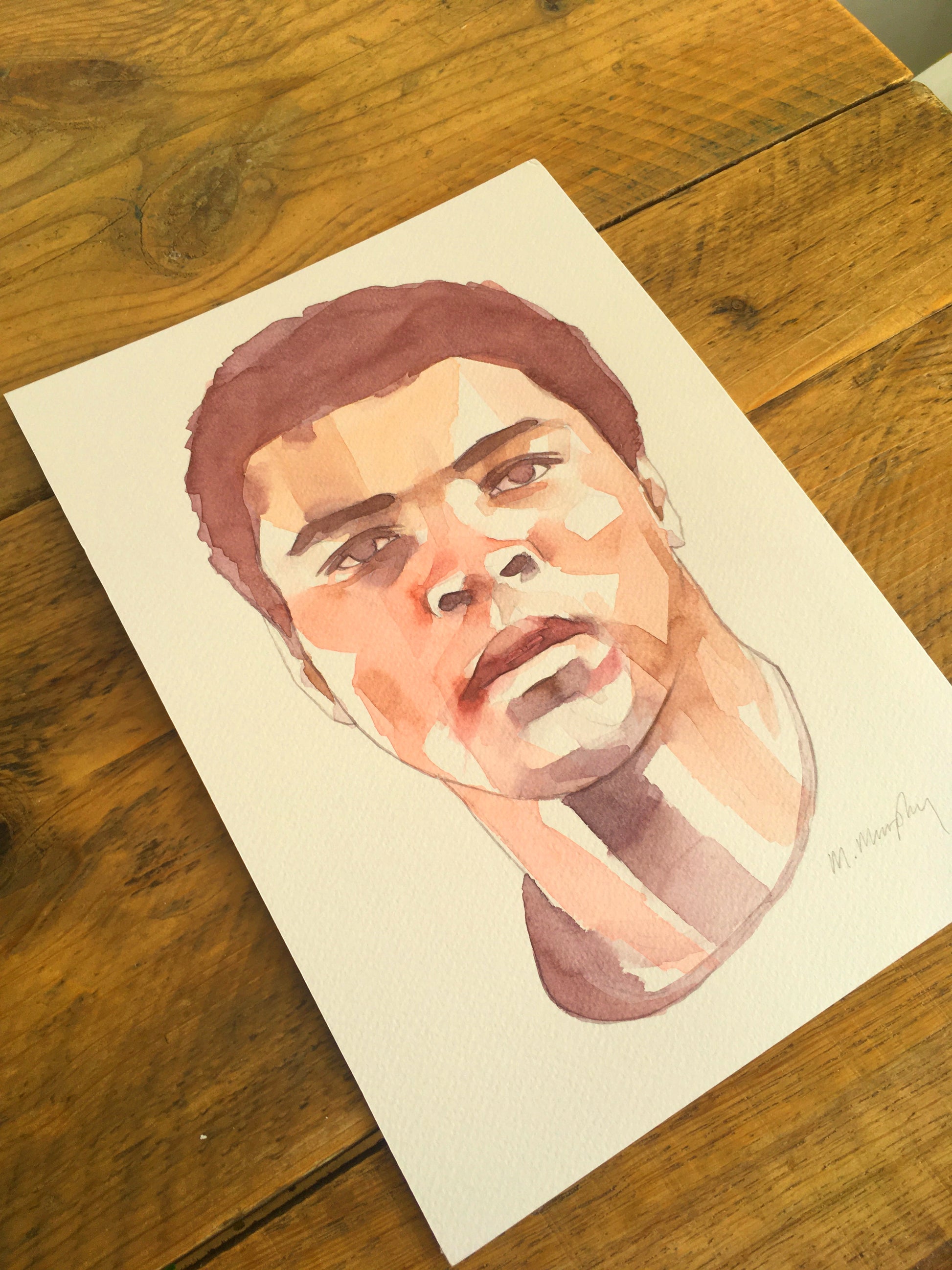 abstract watercolour portrait painting