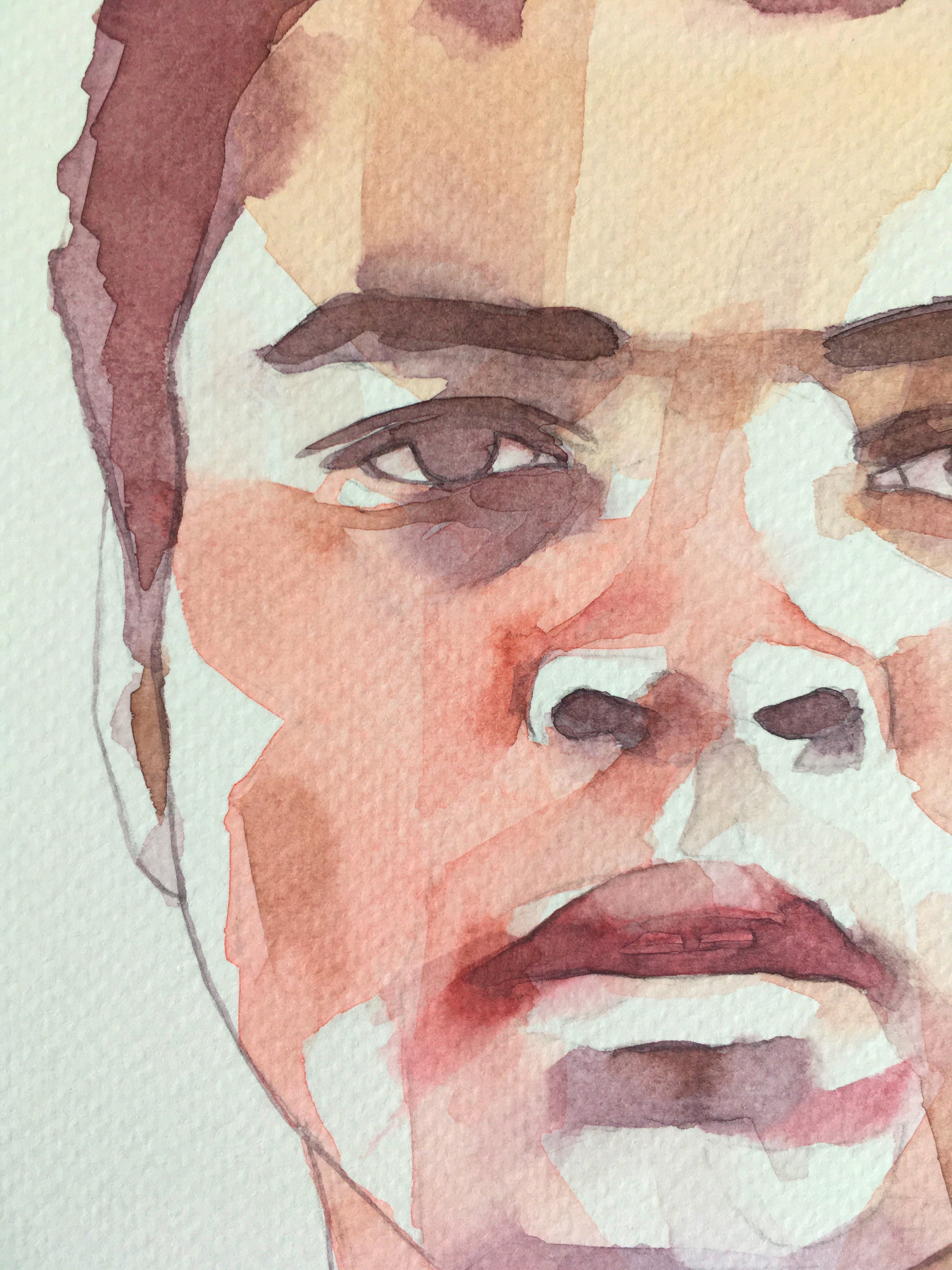 abstract watercolour portrait painting