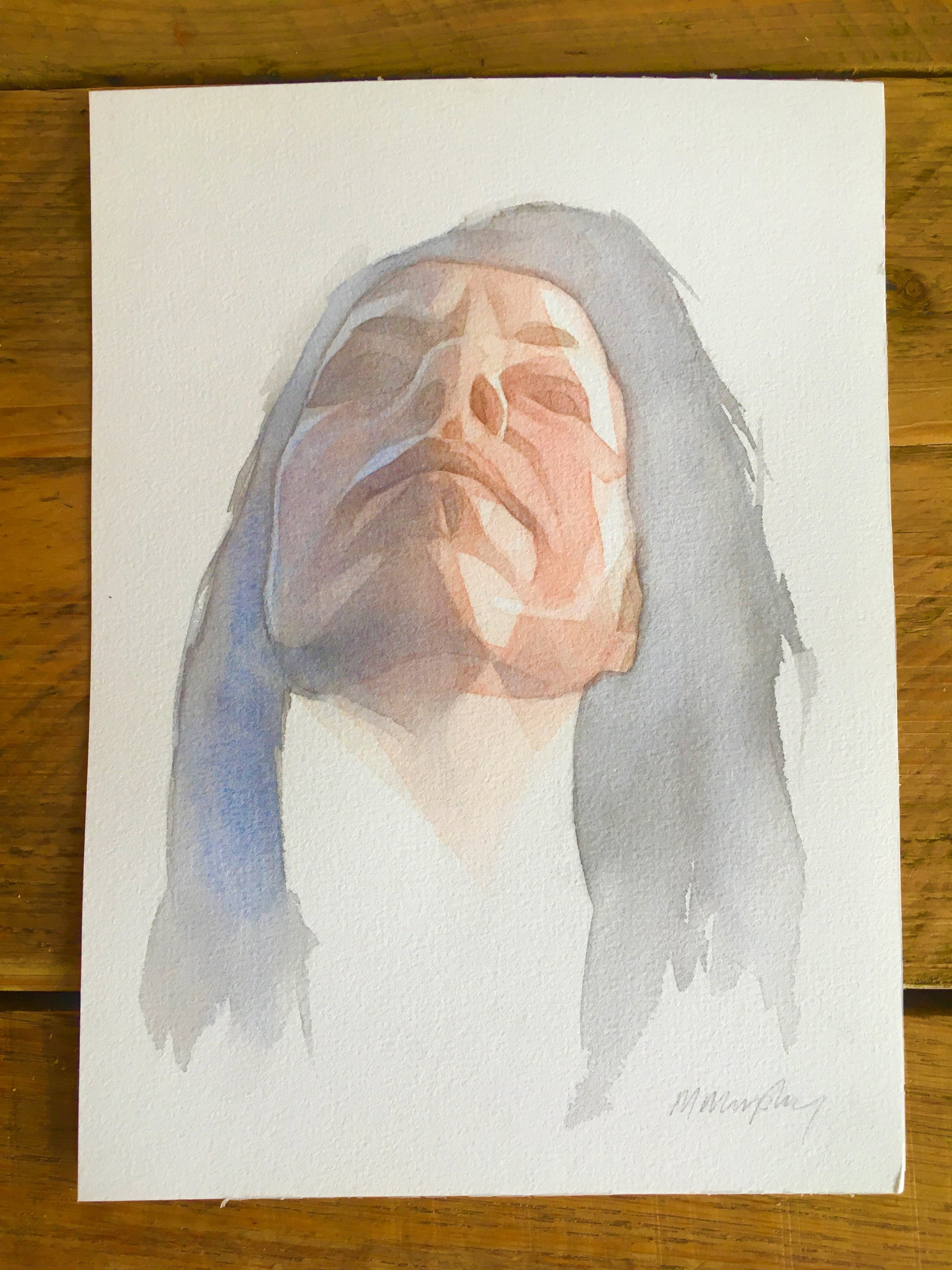 abstract watercolour portrait painting