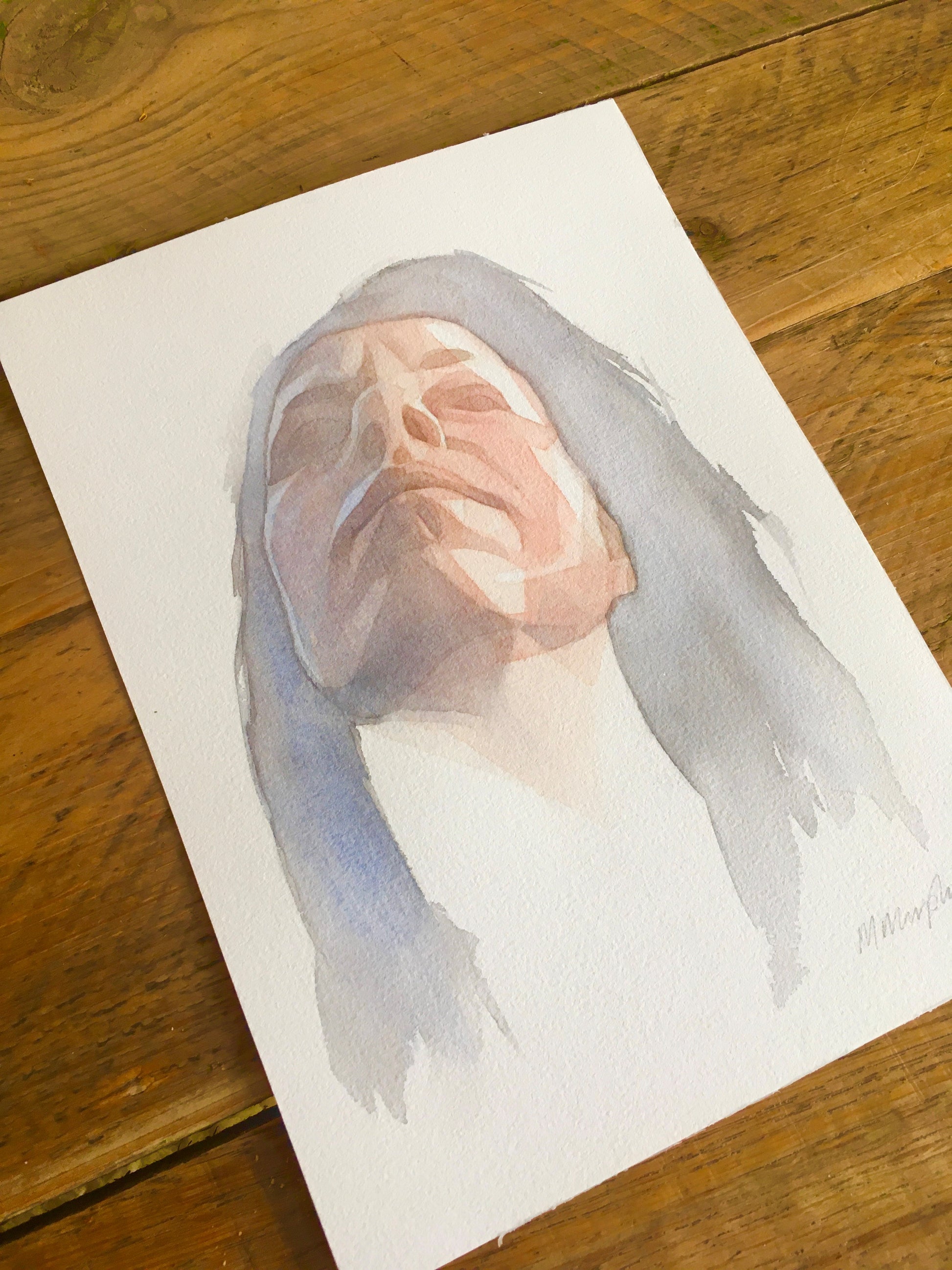 abstract watercolour portrait painting