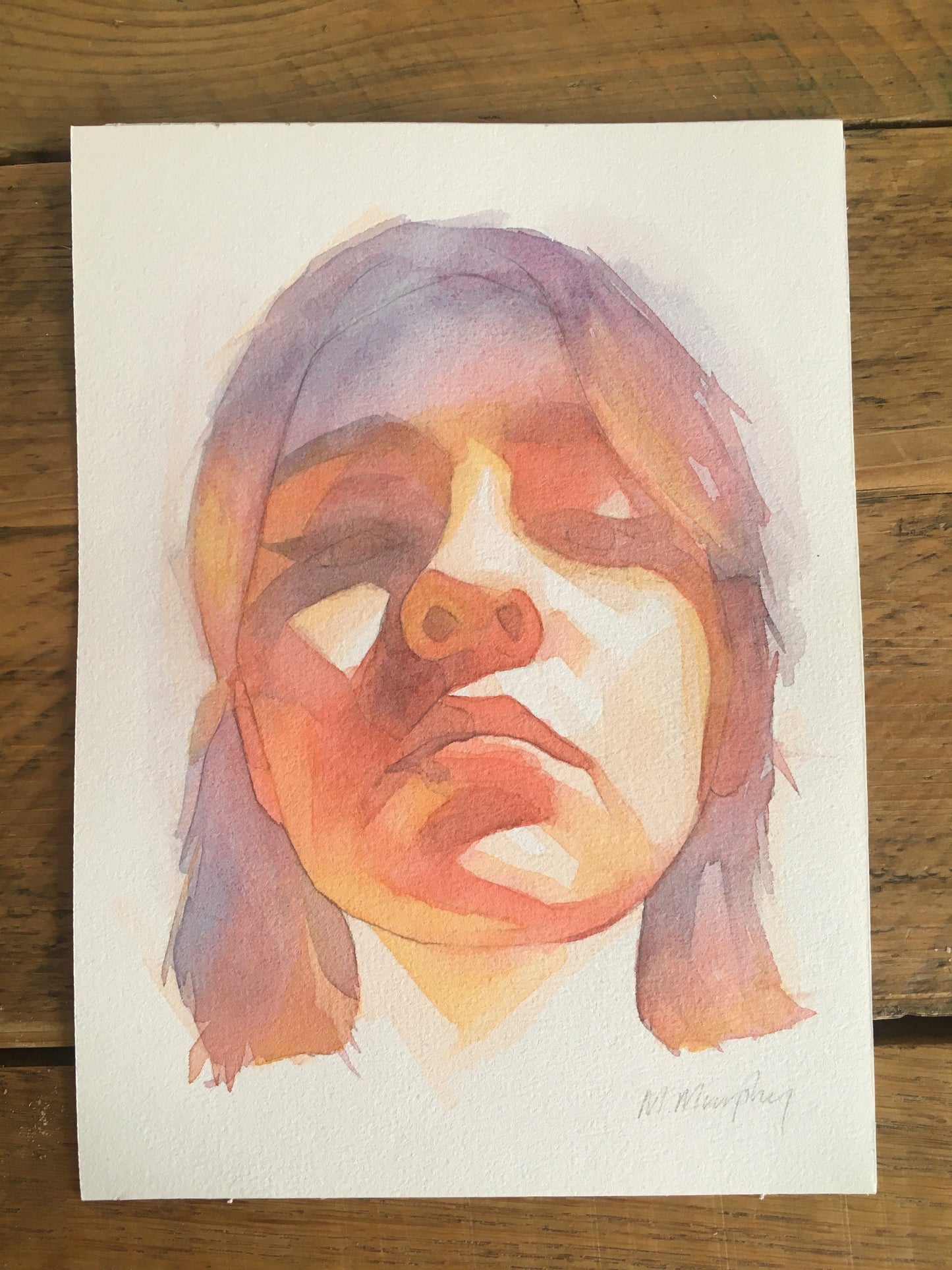 abstract watercolour portrait painting