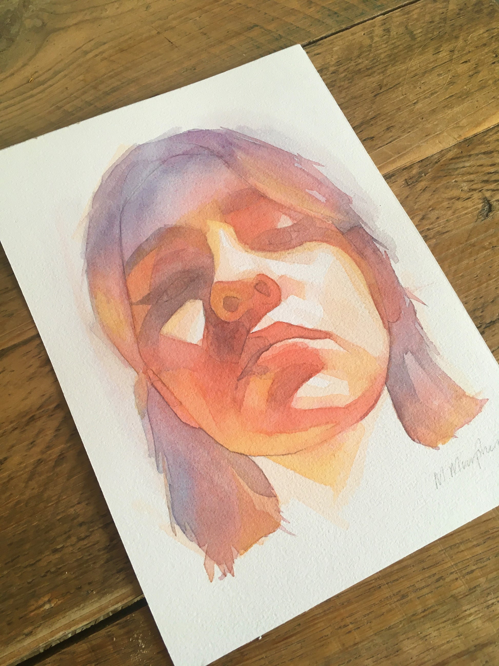 abstract watercolour portrait painting