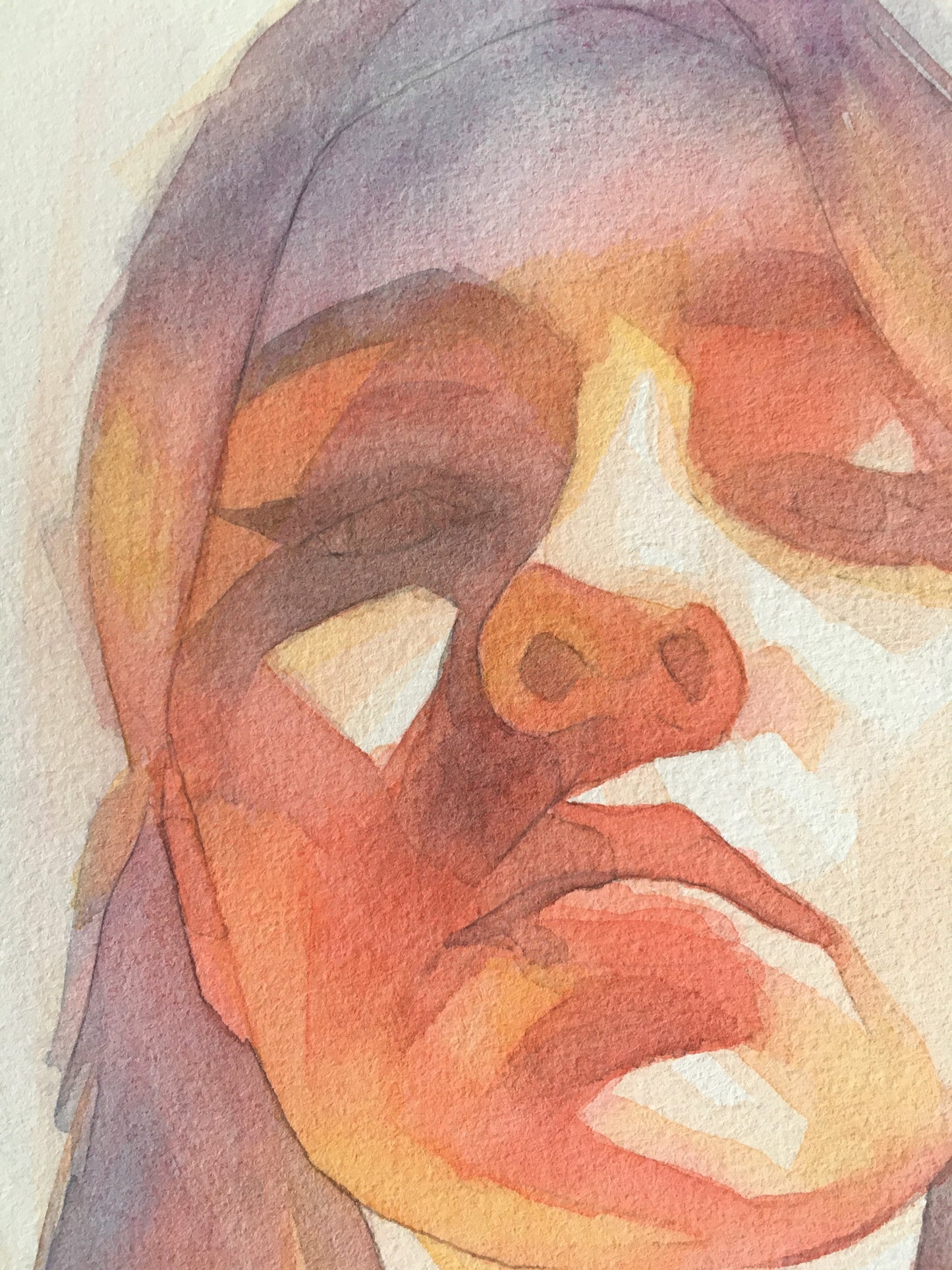 abstract watercolour portrait painting