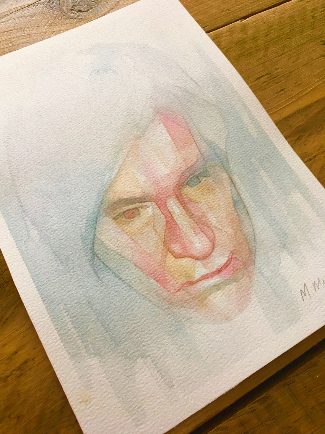 Andy Warhol Original watercolour abstract portrait painting