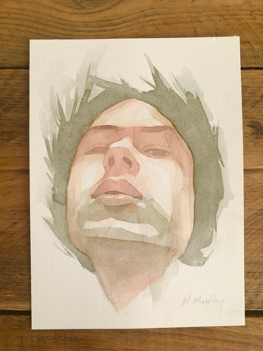 ‘Adam' original watercolour abstract portrait painting