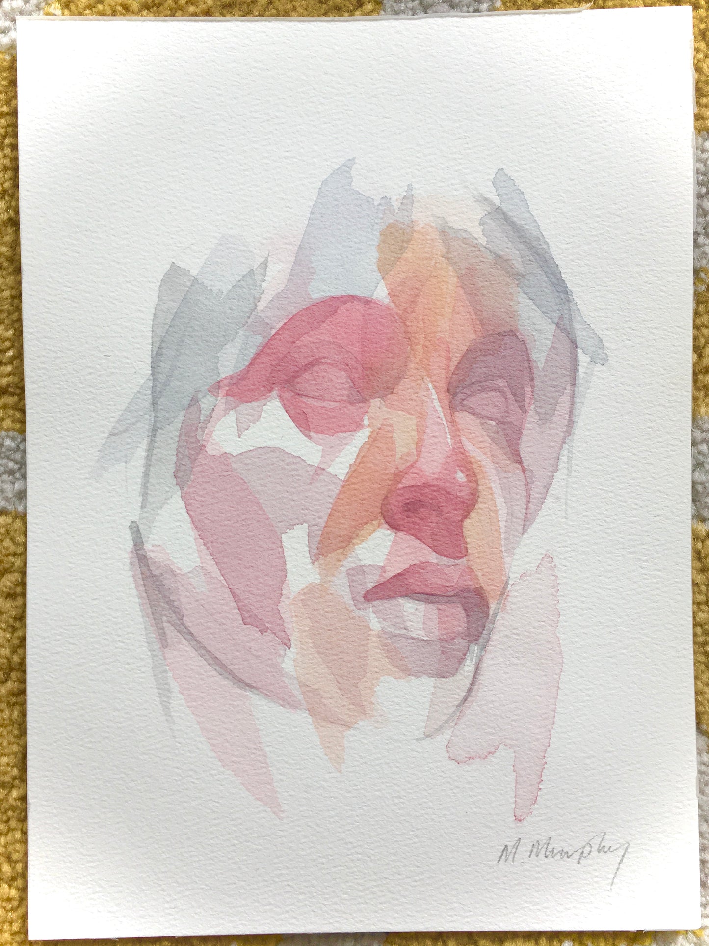 Ella - Original watercolour abstract portrait painting