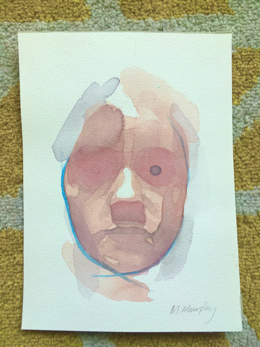 Untitled original watercolour abstract portrait painting