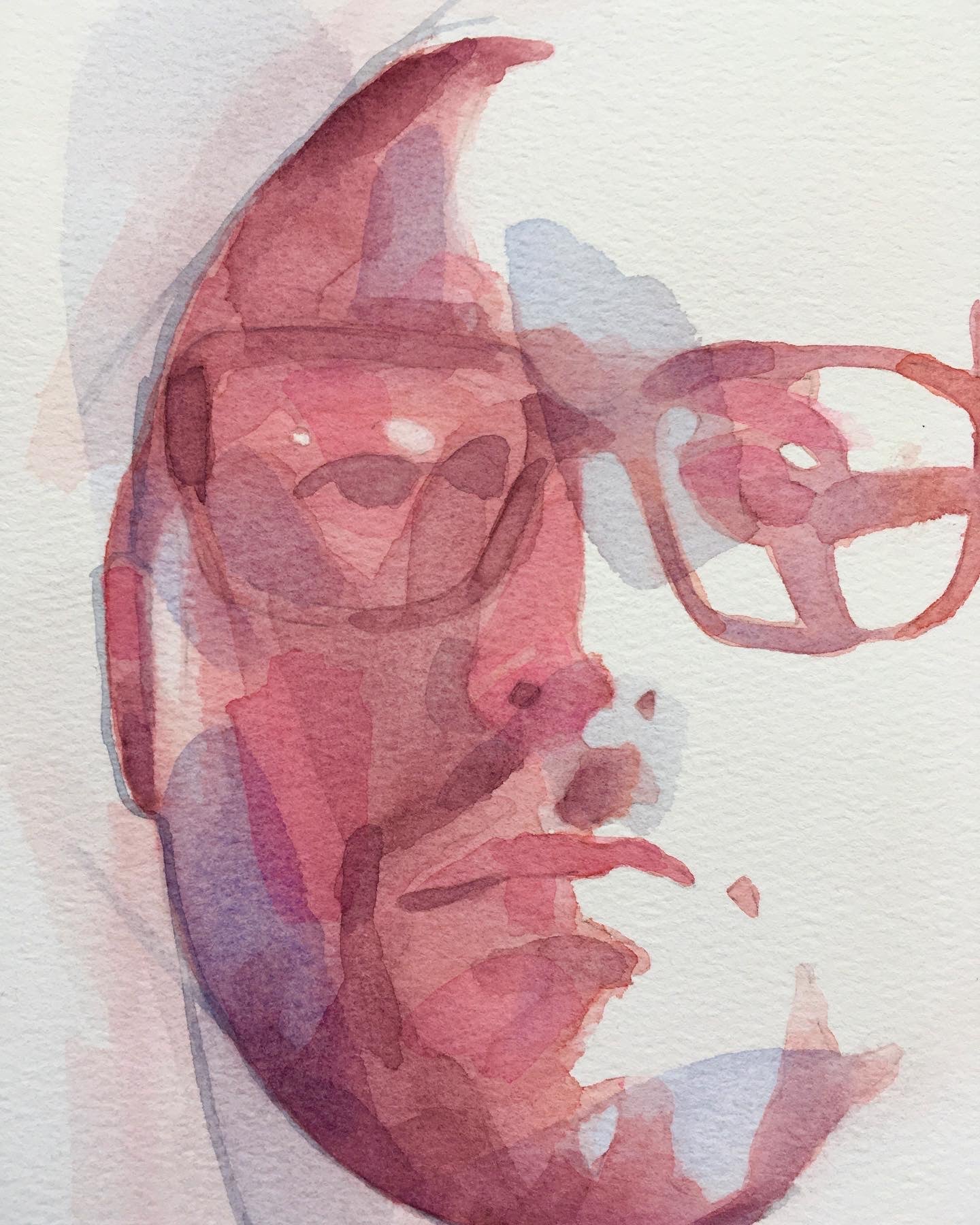 Nick - Original watercolour abstract portrait painting