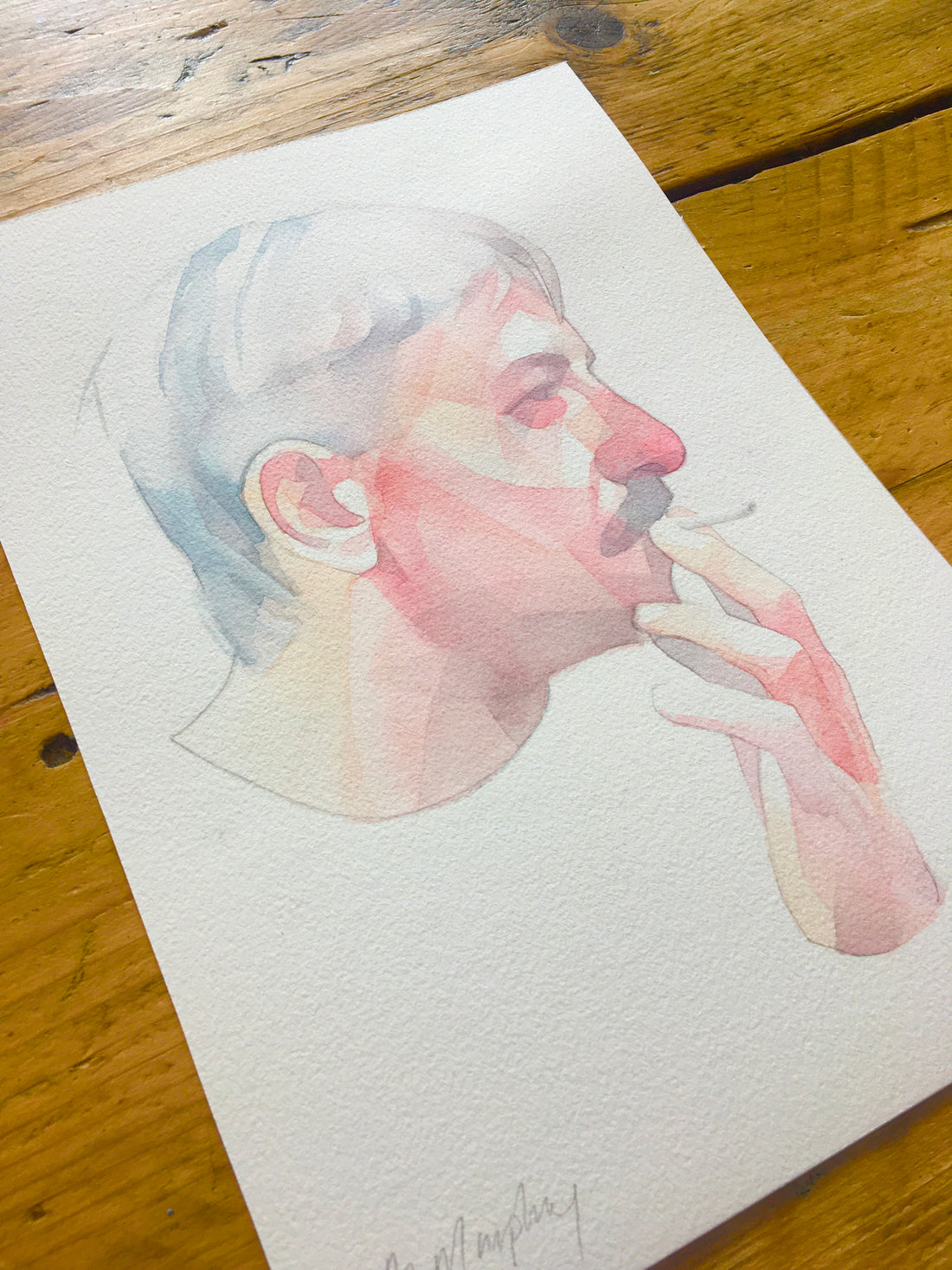 Untitled Original watercolour abstract portrait painting