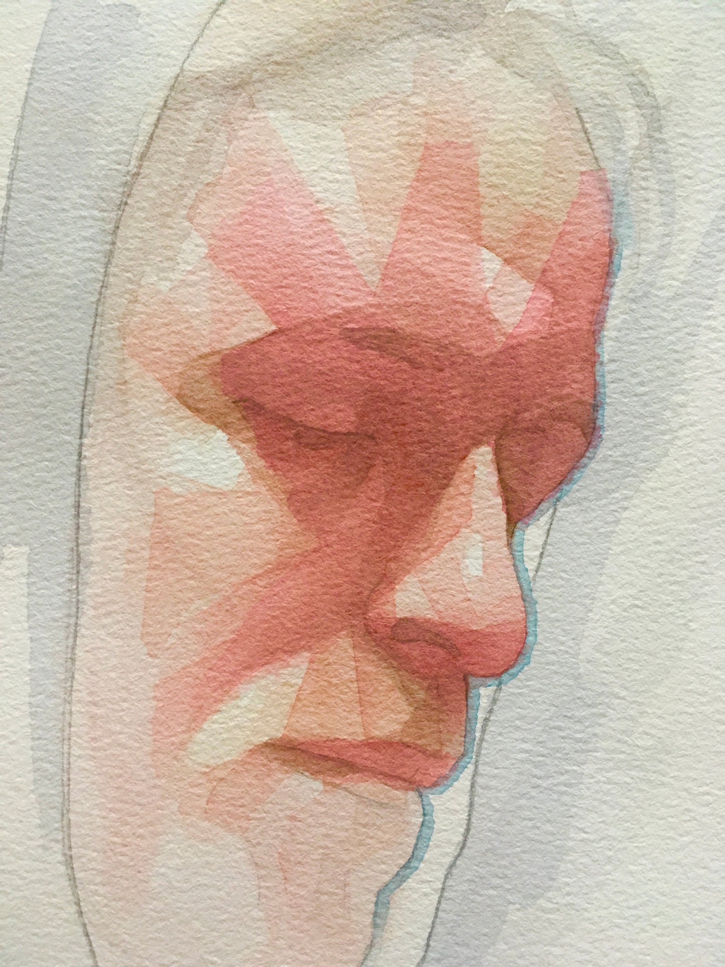 Ignas Original watercolour abstract portrait painting