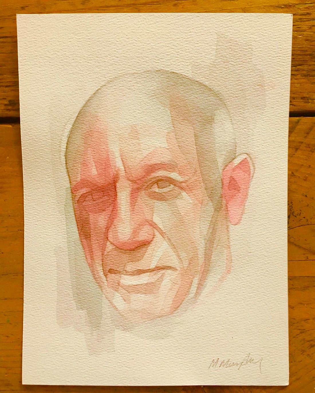 Pablo Picasso Original watercolour abstract portrait painting