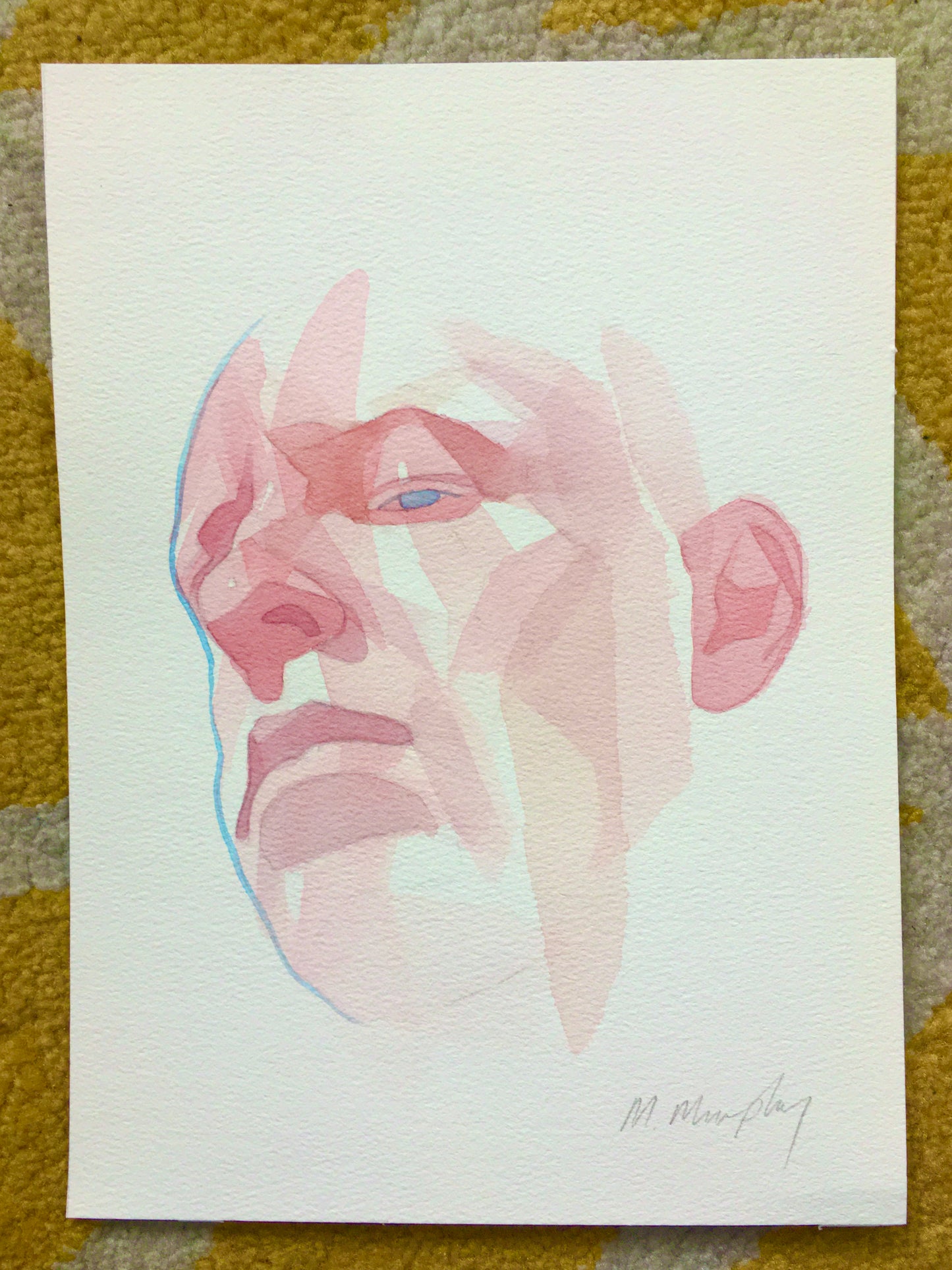 Ignas - original watercolour abstract portrait painting